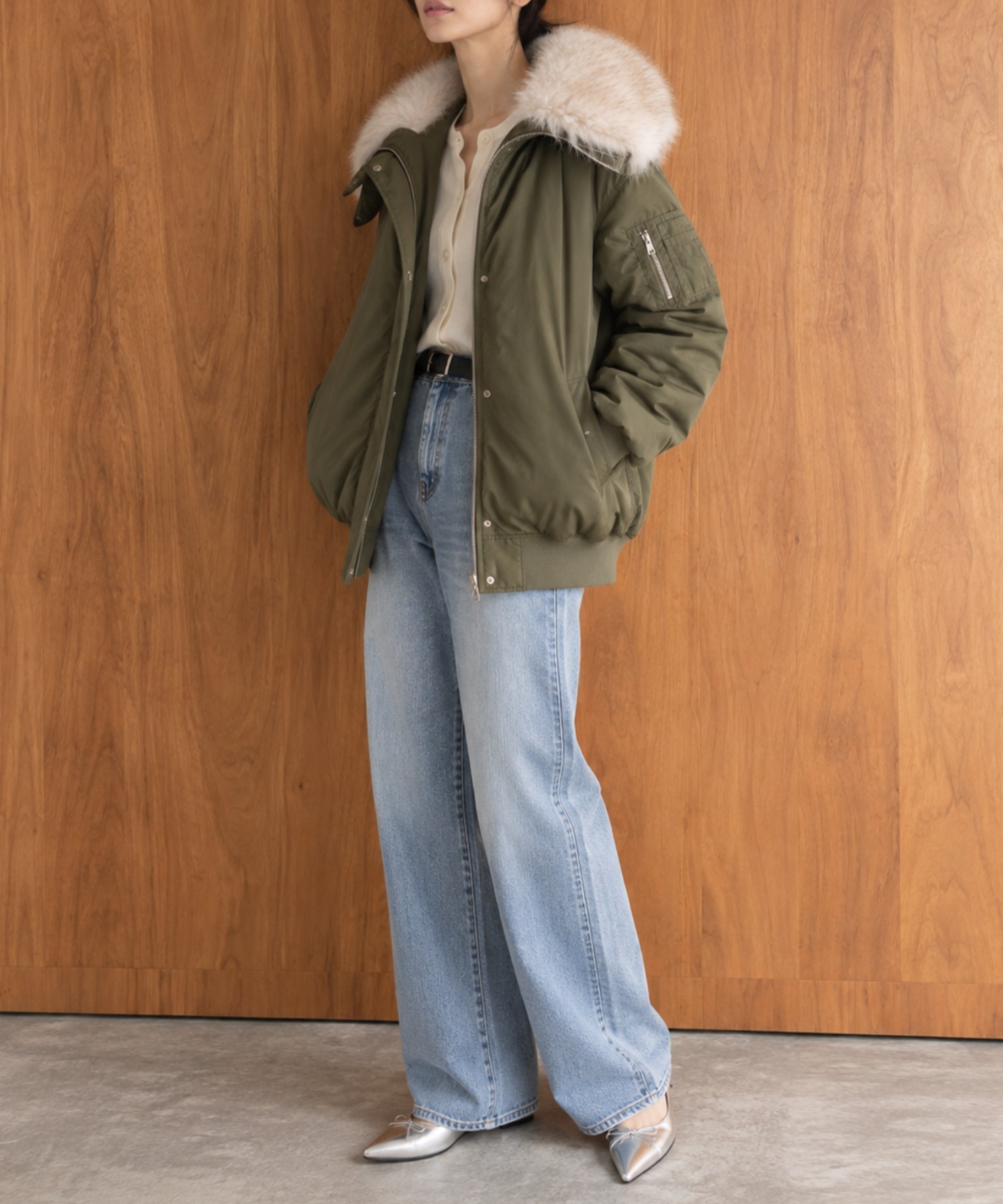 モデル身長：158cm
着用サイズ：FREE