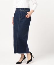 デニム×リブニット タイトスカート