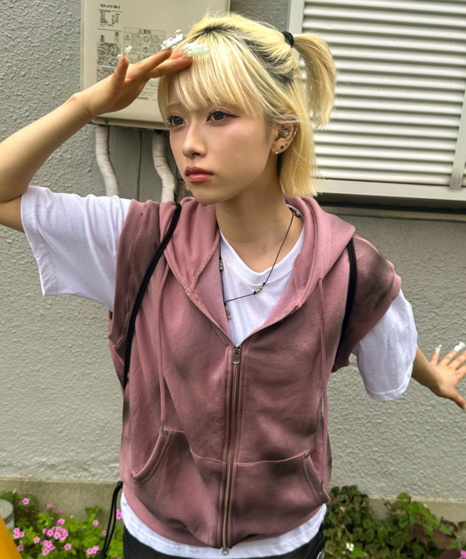 A'GEM/9 × .kom 『A'gem/エージェム』 スプレーノースリーブパーカー A