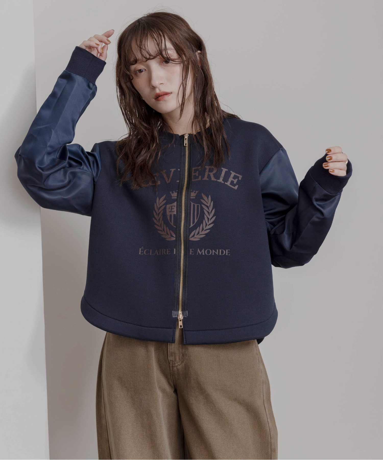 カレッジロゴ カーデ ブルゾン Eimee Law│Eimee Law & LHELBIE 公式