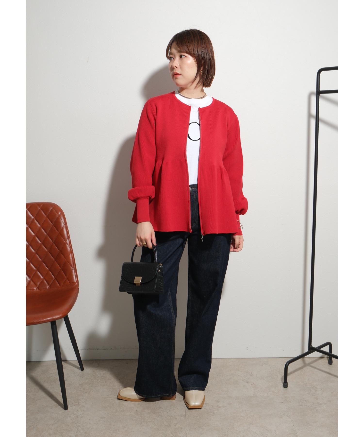 ペプラムzipニットカーデ Palm Riche│Eimee Law & LHELBIE 公式