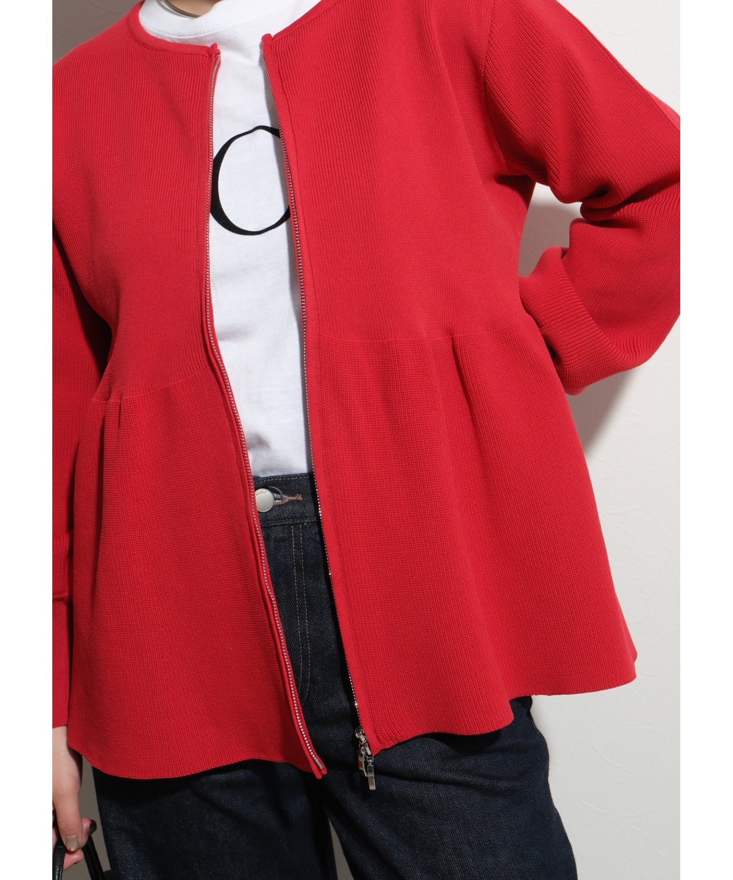 ペプラムzipニットカーデ Palm Riche│Eimee Law & LHELBIE 公式