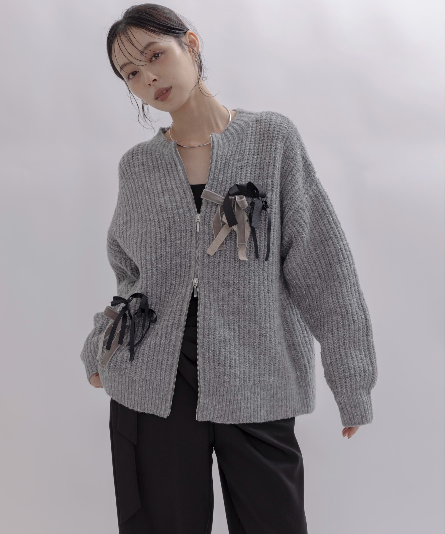 バーバリーブルーレーベル♡ウエストリボン♡ペプラム♡カーディガン KOBE LETTUCE カーディガン レディース 長袖 ペプラムニット 50