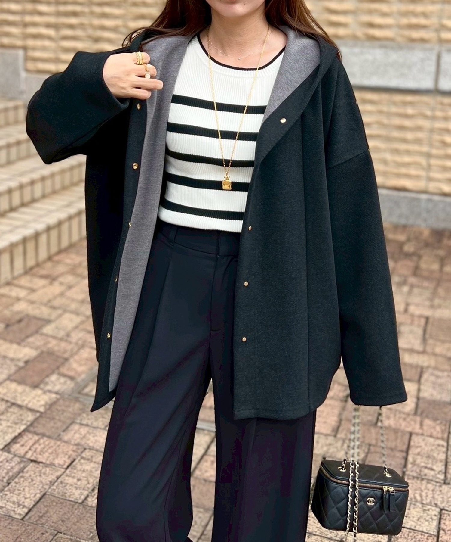 ヘリンボーンフーディ―コート Emma Taylor│STYLEDOOR スタイルドア