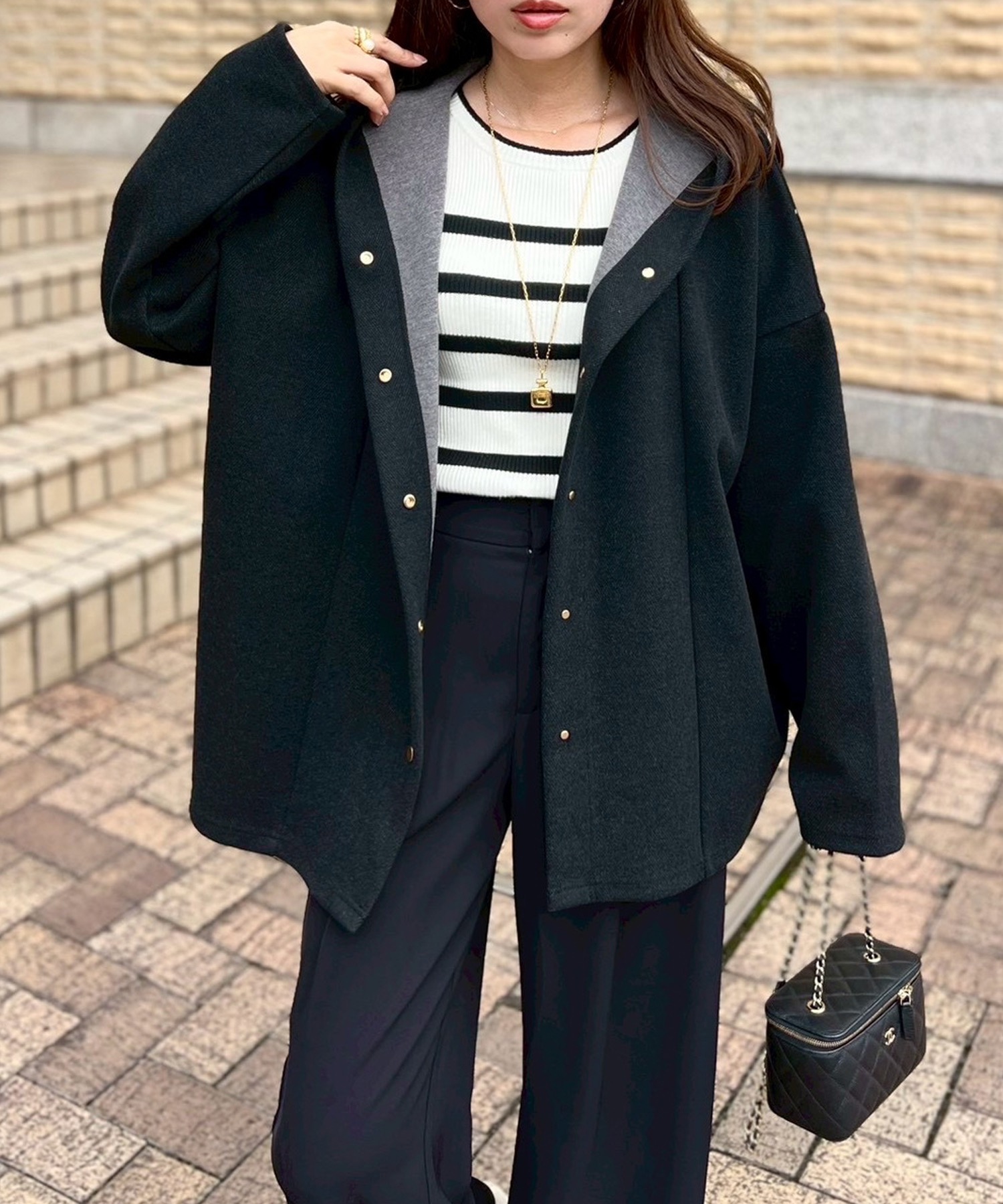 ヘリンボーンフーディ―コート Emma Taylor│STYLEDOOR スタイルドア