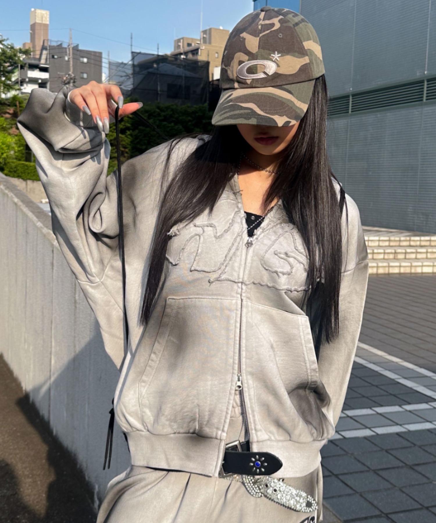 A'GEM/9 × .kom 『A'gem/エージェム』AGロゴ加工ジップアップパーカー