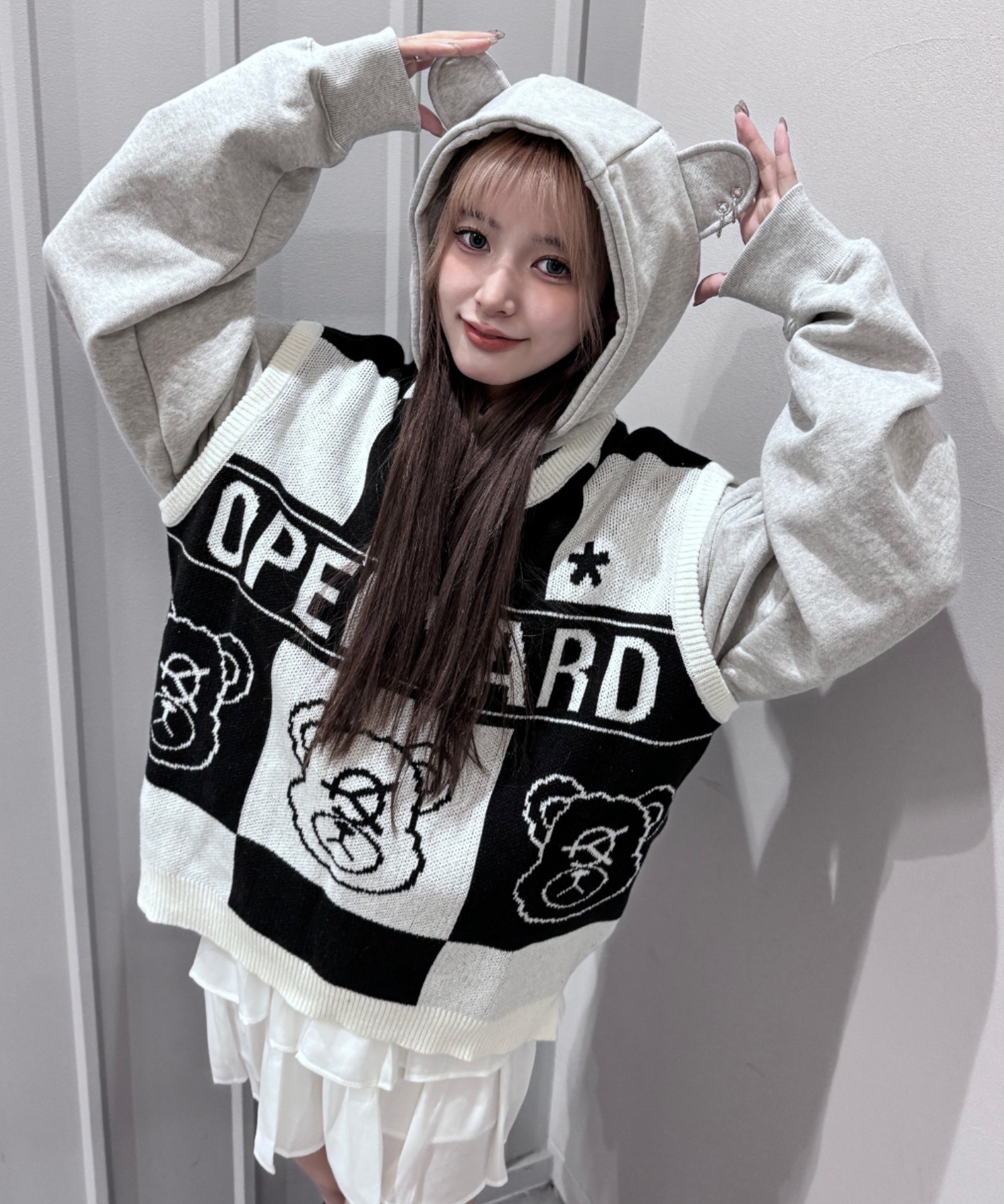 OY/オーワイ』 CHECK ODOLLY KNIT VEST/チェック柄 オードリーニット 