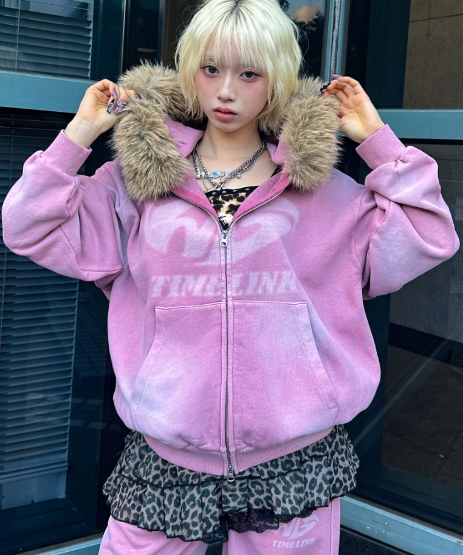 パーカー a'gem 韓国 A'GEM/9 × .kom 『A'GEM/9/エージェムナイン』 吹き付け加工