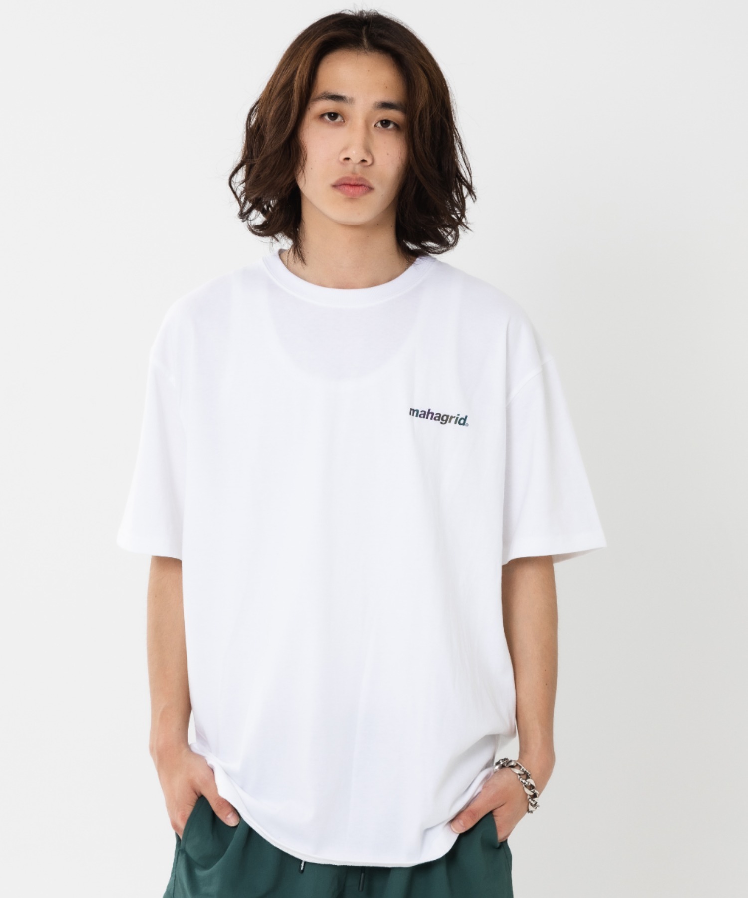 A'GEM/9 × .kom『mahagrid/マハグリッド』RAINBOW REFLECTIVE LOGO TEE