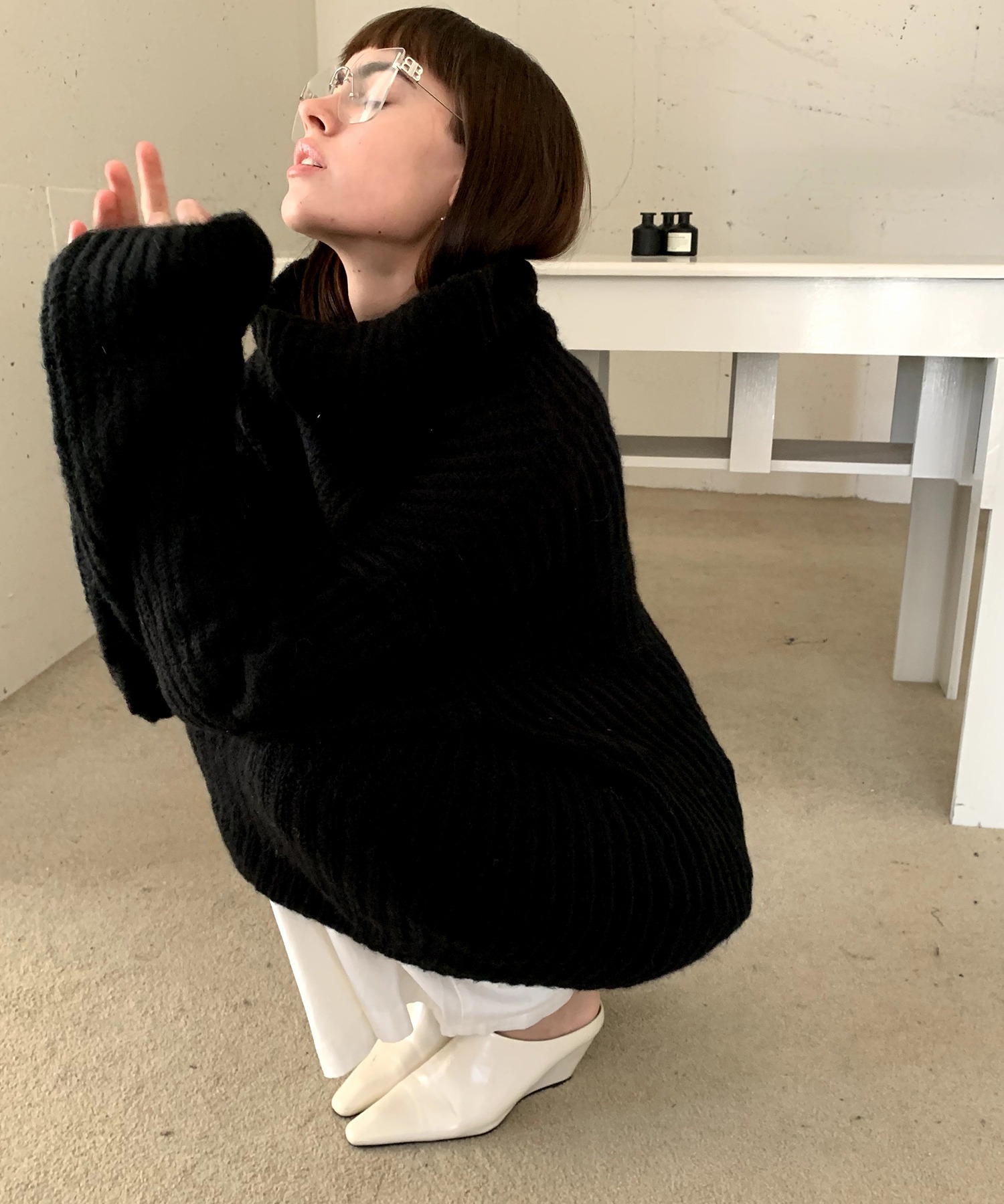 ボリュームタートルネックニット LON24a037-ファッション通販サイト