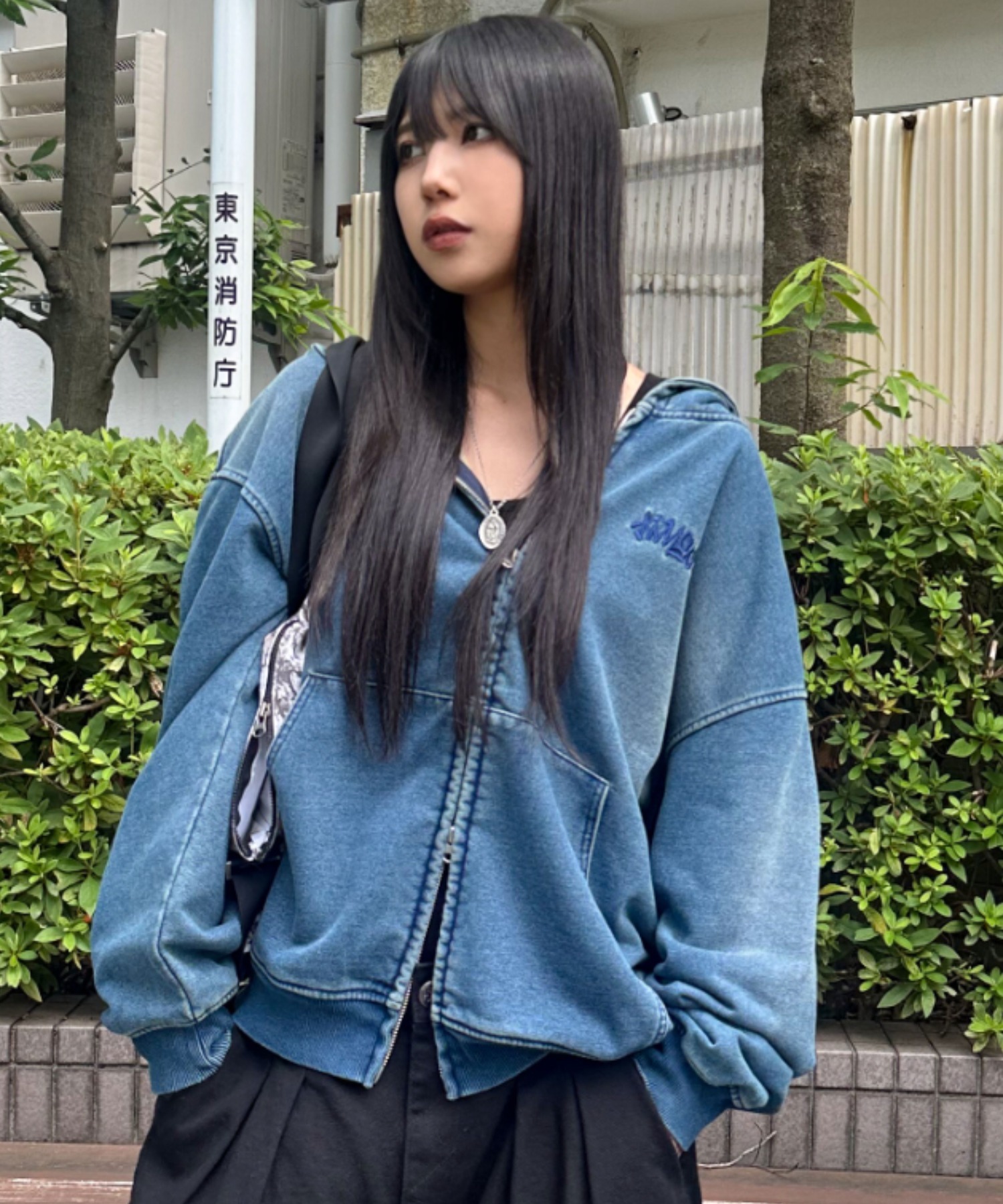 A'GEM/9 × .kom 『A'gem/エージェム』 猫ニットデニムジップアップ