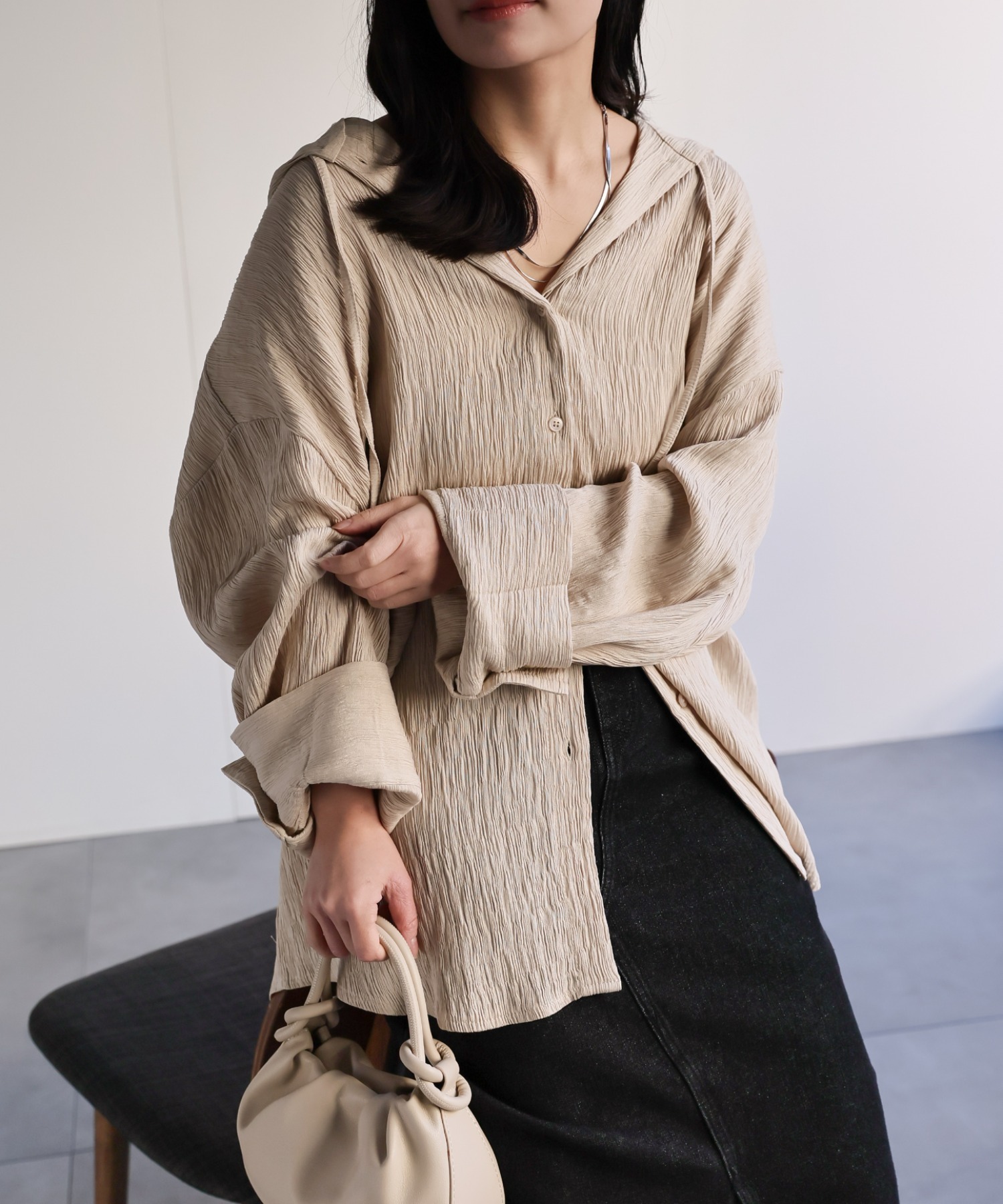 model：156cm 着用サイズ：FREE