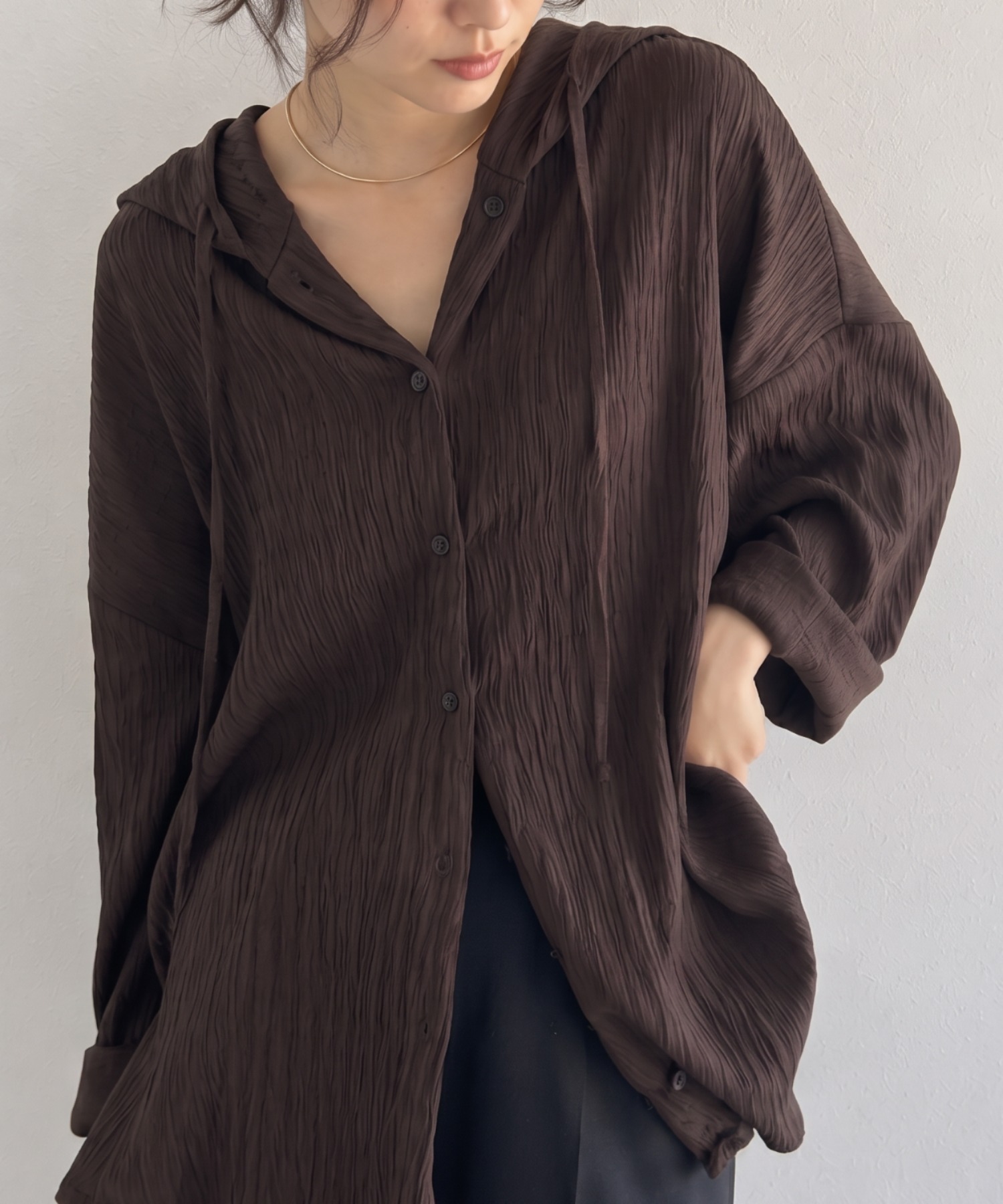 【新色】ブラウン
model：157cm 着用サイズ：FREE