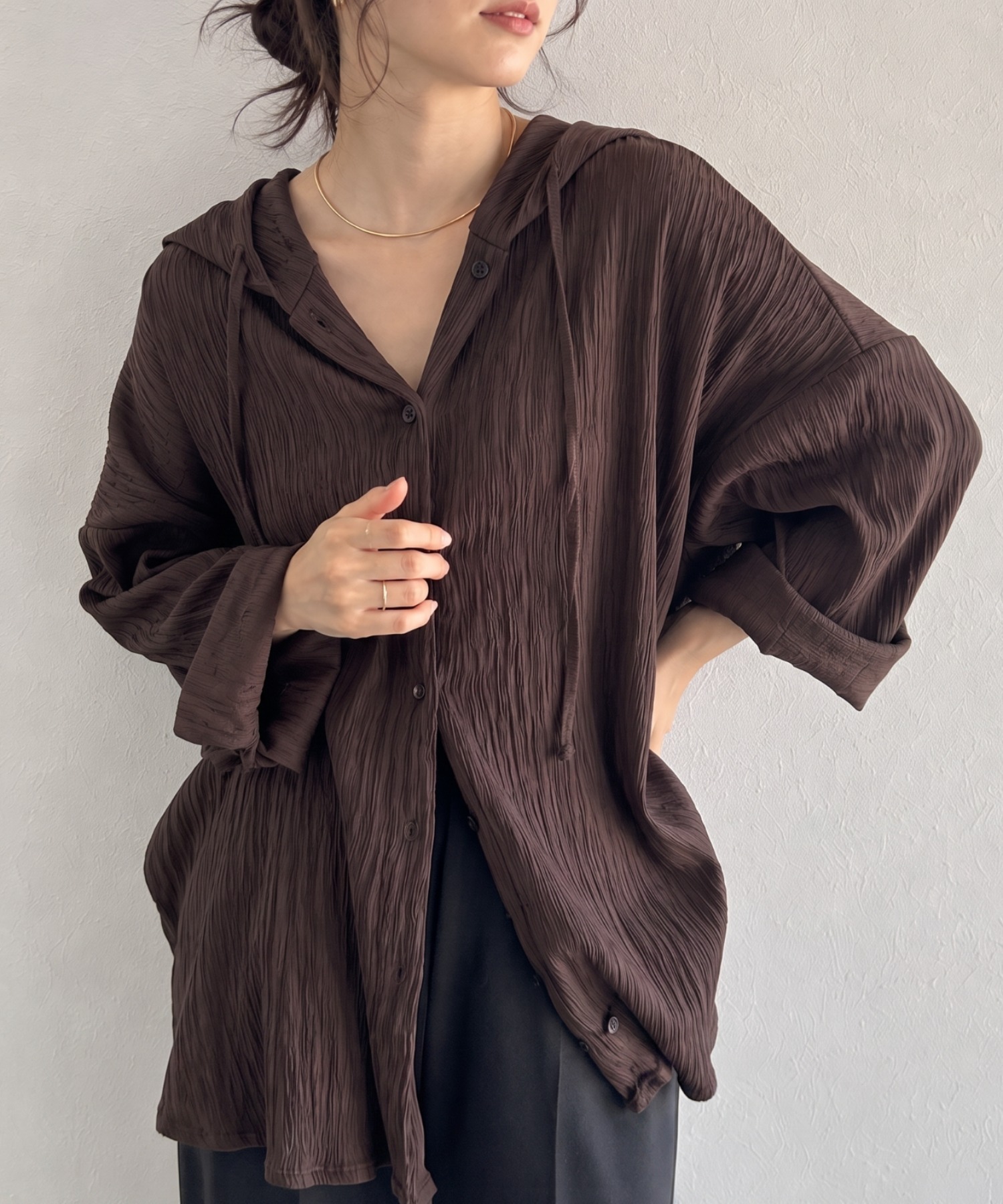 【26 AW新色】ブラウン
model：157cm 着用サイズ：FREE