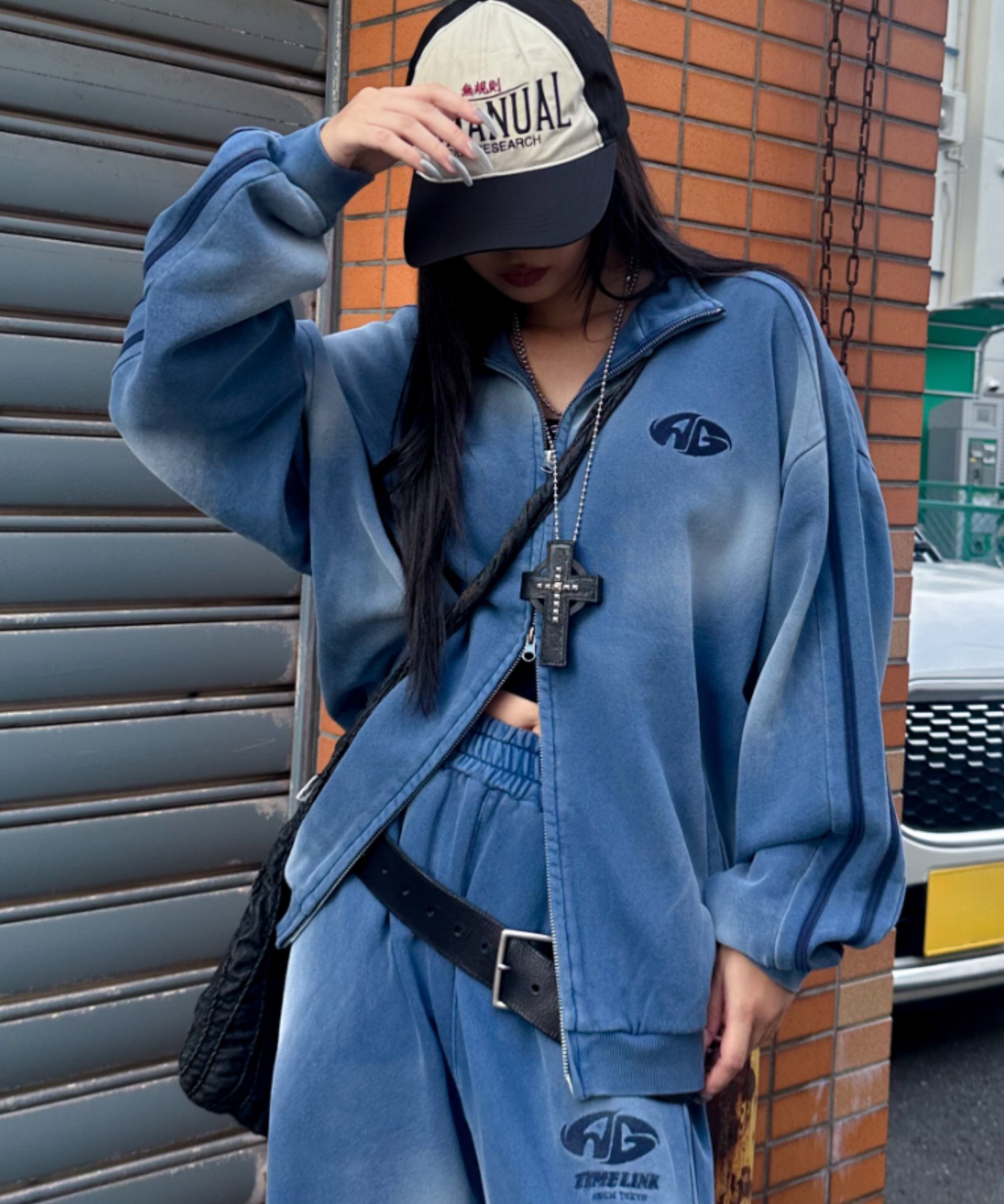 A'GEM/9 × .kom 『A'gem/エージェム』 ライン加工スウェットジャケット