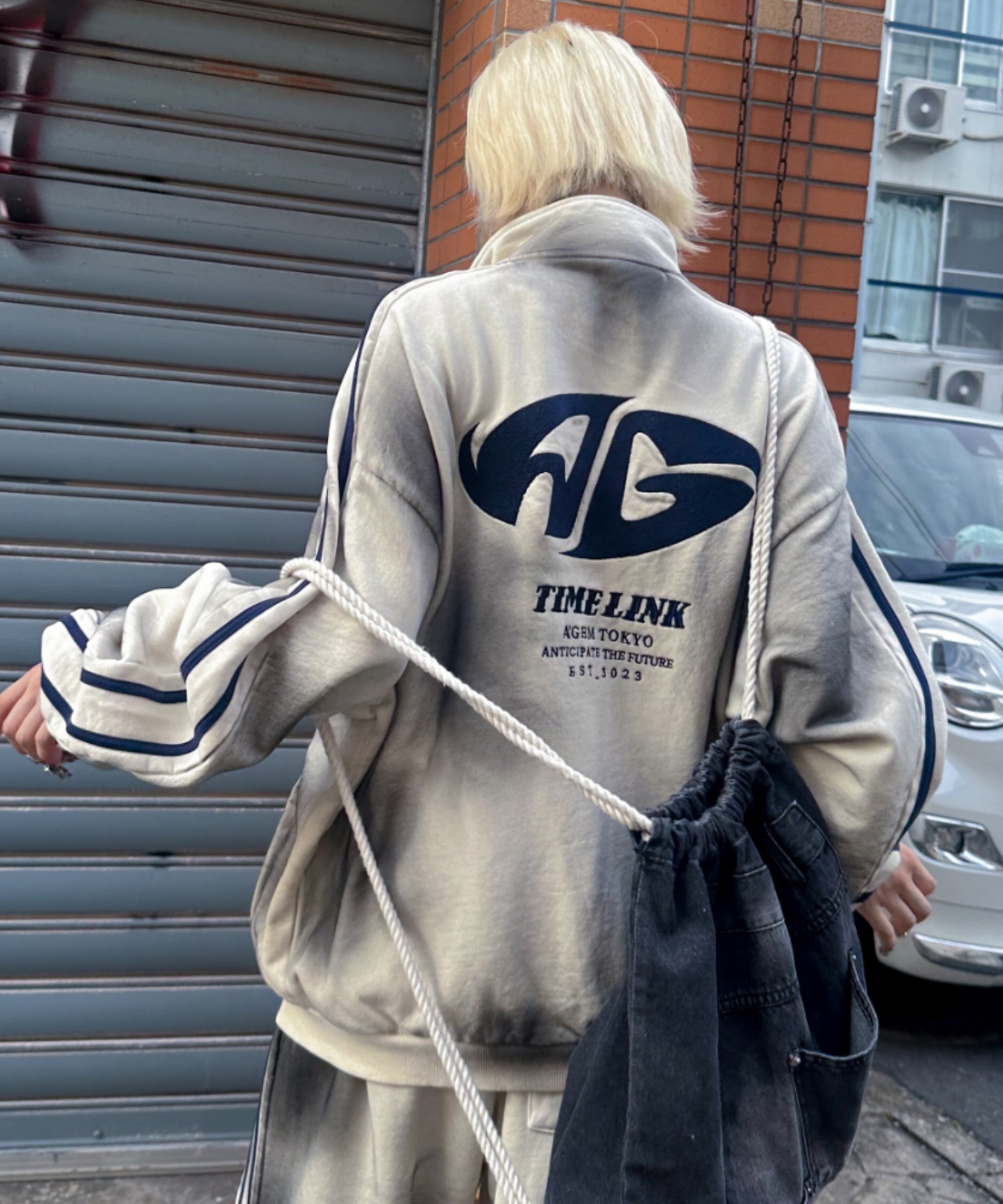 A'GEM/9 × .kom 『A'gem/エージェム』 ライン加工スウェットジャケット