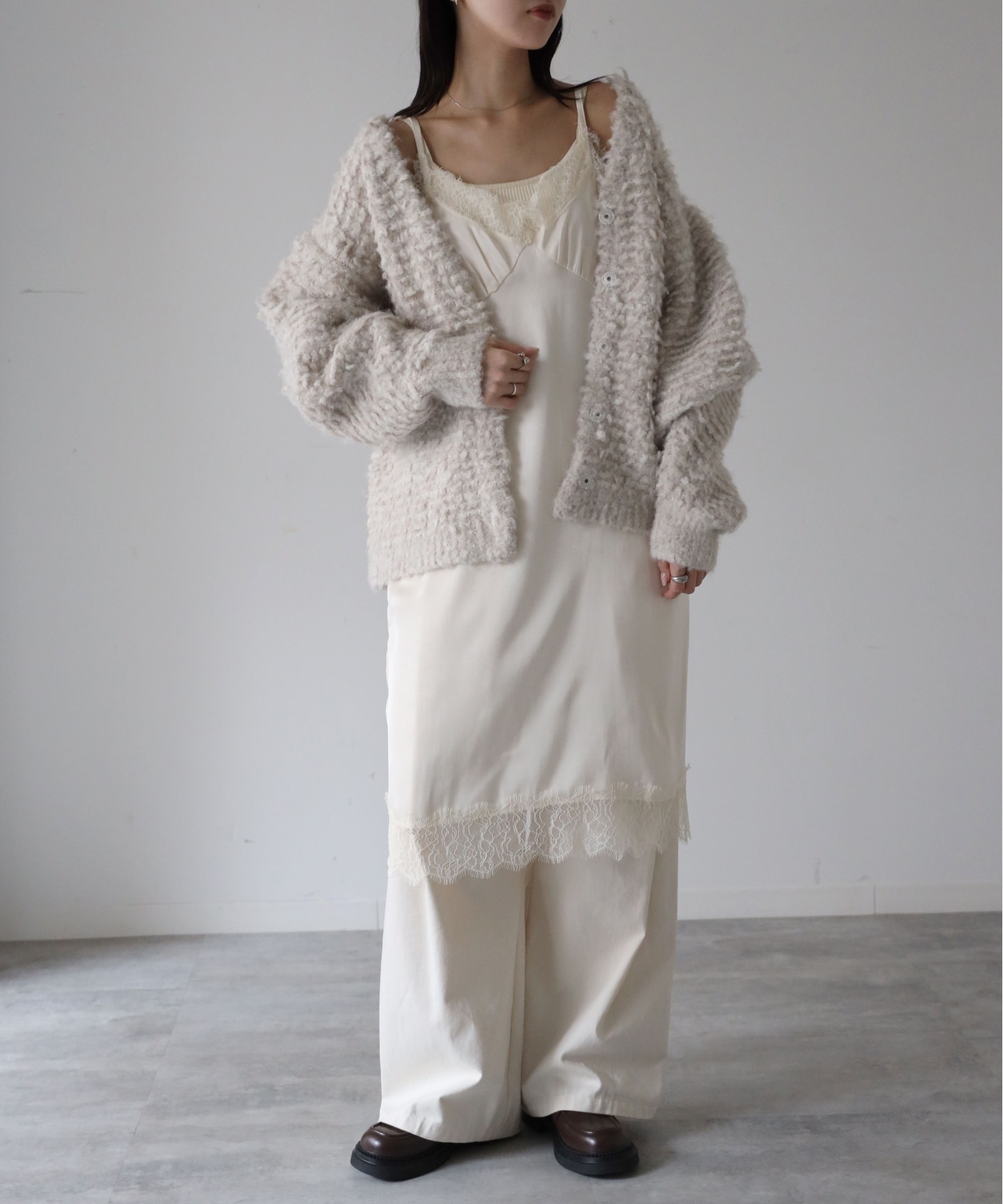 model：164cm. 着用サイズ：FREE