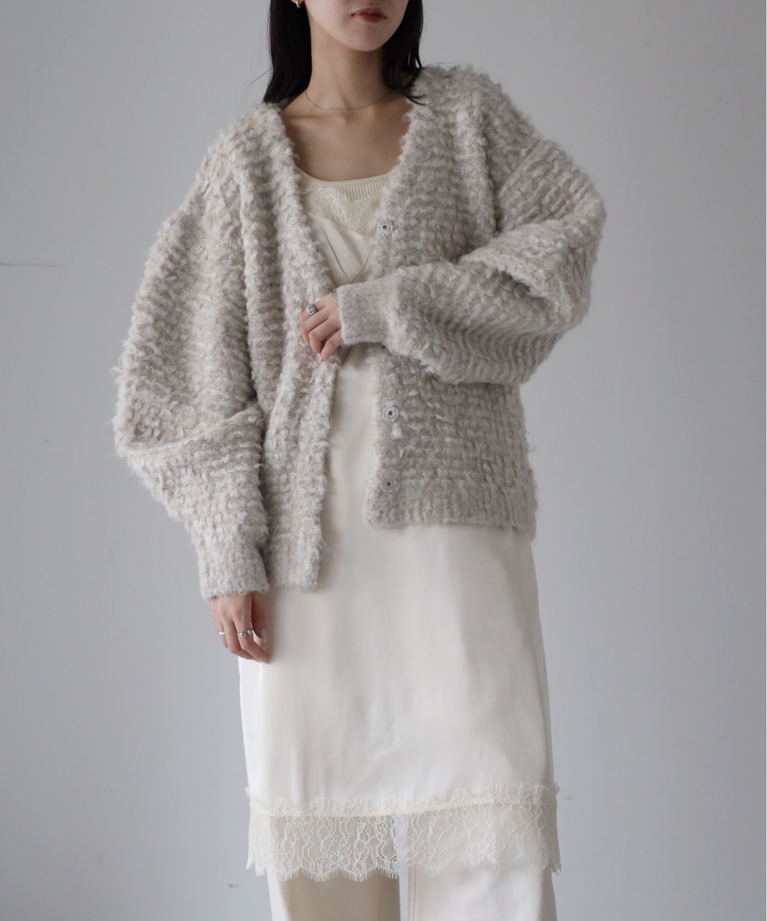 model：164cm. 着用サイズ：FREE