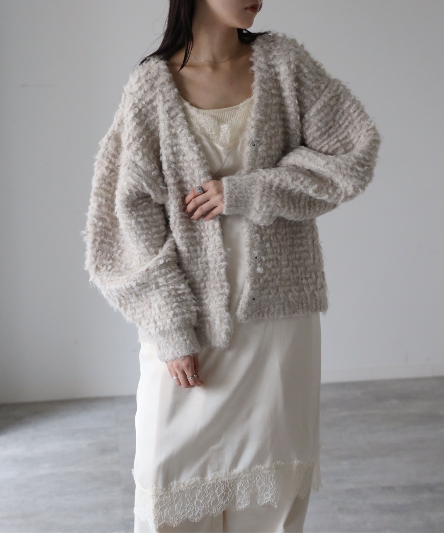 model：164cm. 着用サイズ：FREE