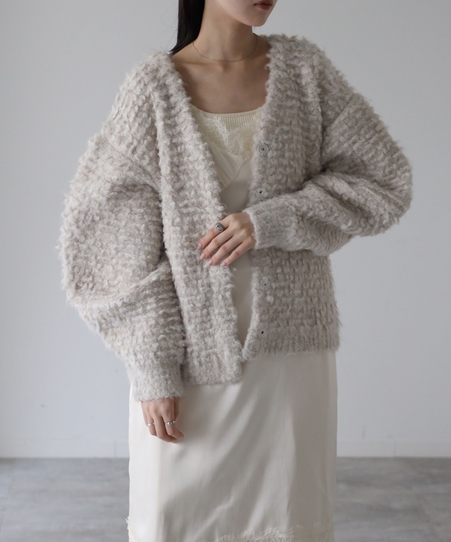 model：164cm. 着用サイズ：FREE