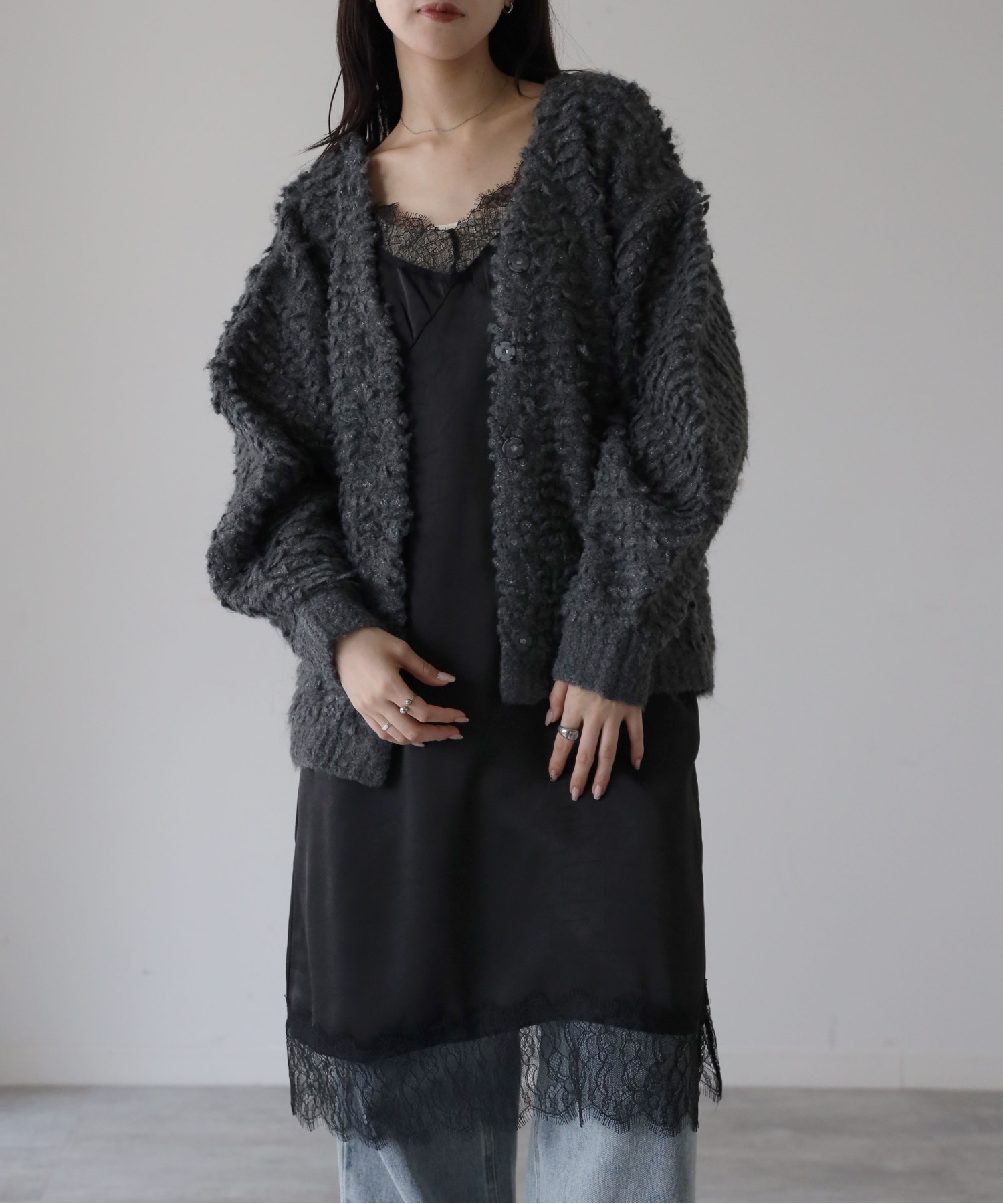 model：164cm. 着用サイズ：FREE