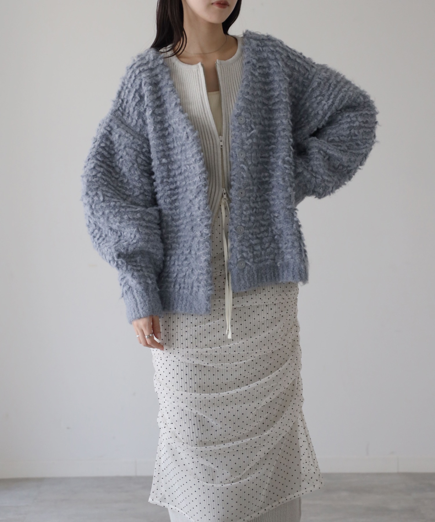 model：164cm. 着用サイズ：FREE