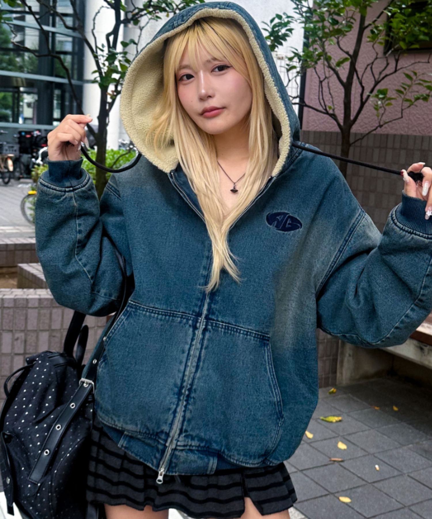 A'GEM/9 × .kom 『A'gem/エージェム』 ボアデニムジップアップパーカー