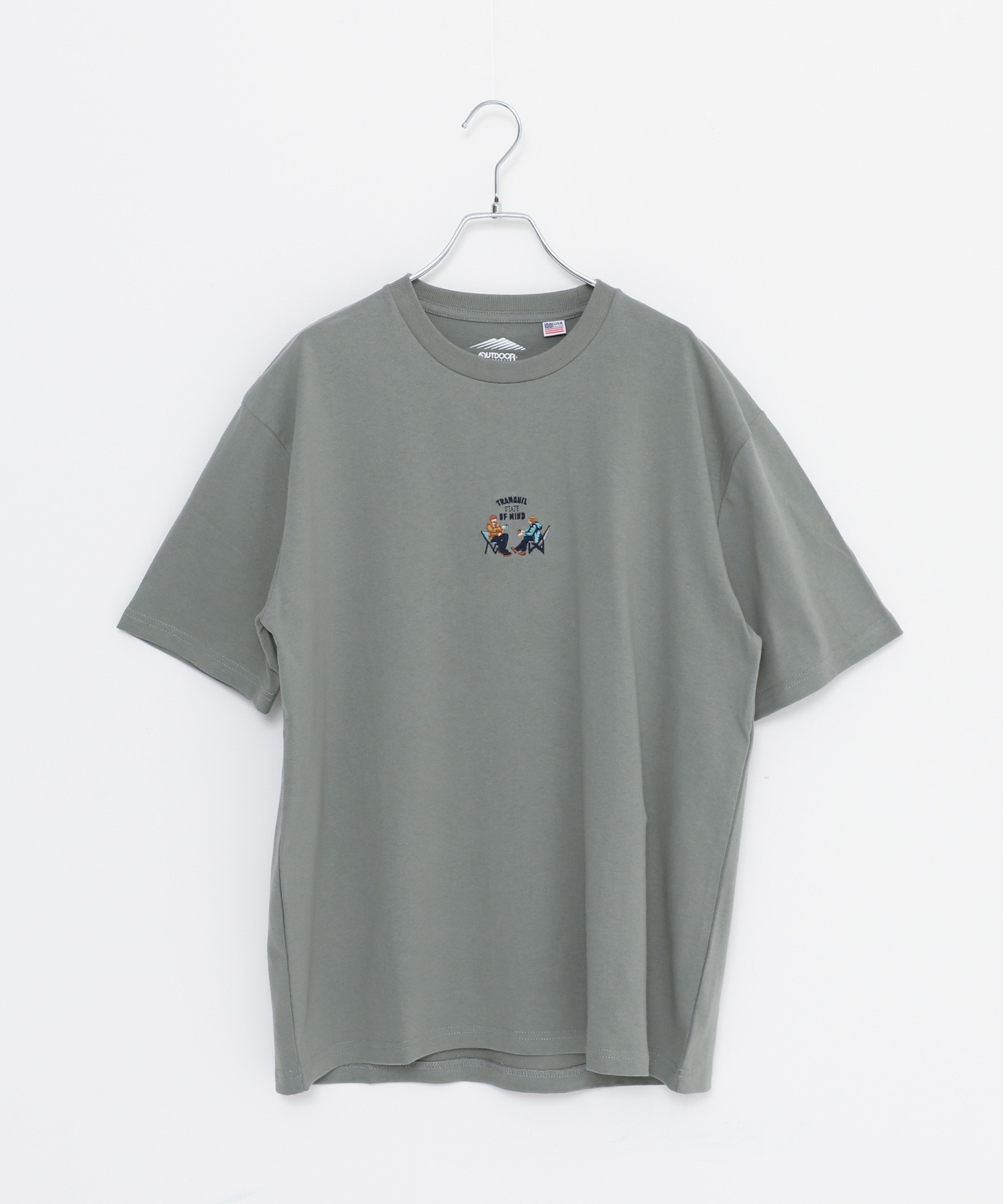 USAコットン ヘビーウェイトワンポイントCAMPモチーフ刺繍Tシャツ