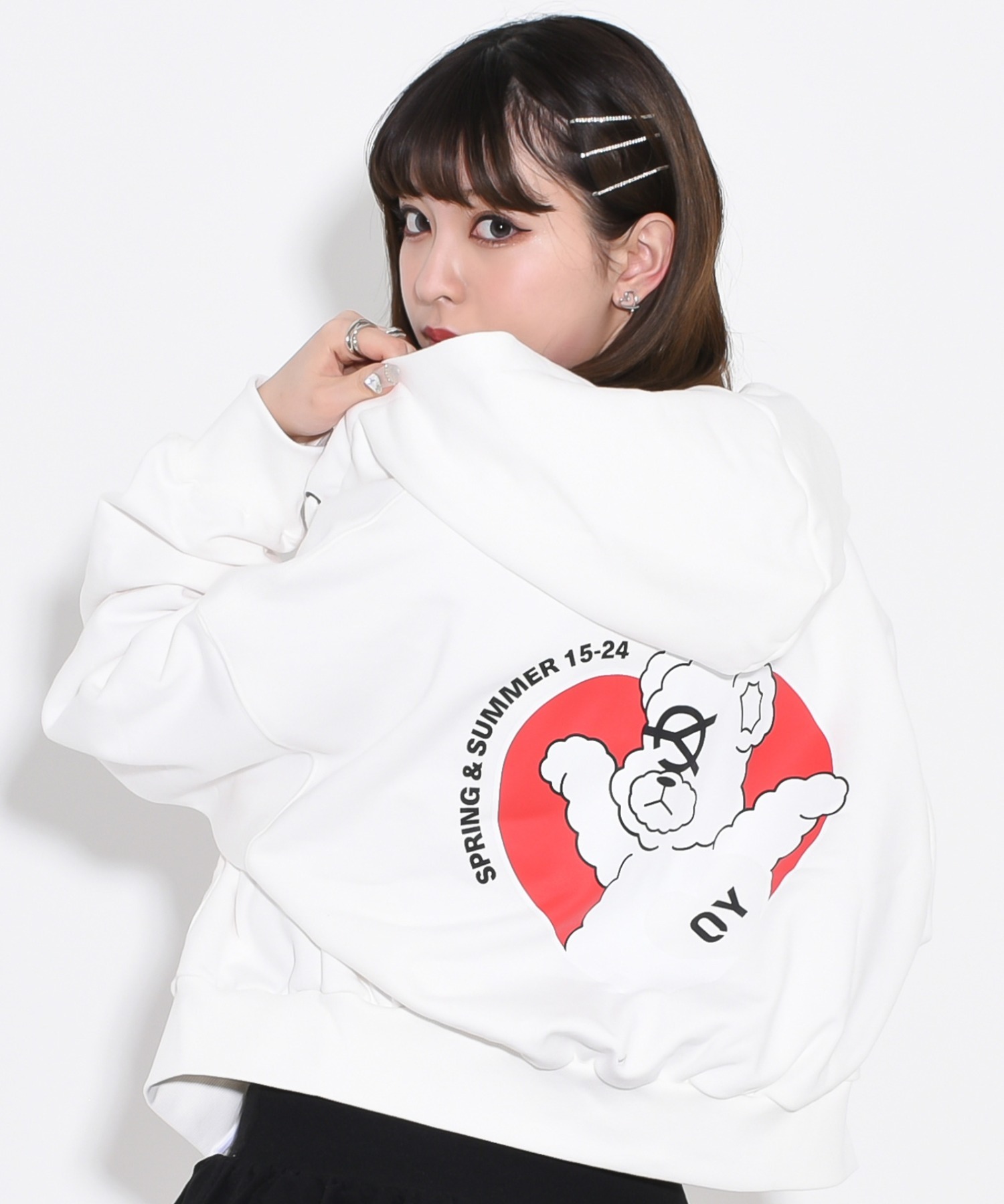 OY/オーワイ』 HEART ODOLLY CROP HOODIE ZIP-UP/ハートオードリー