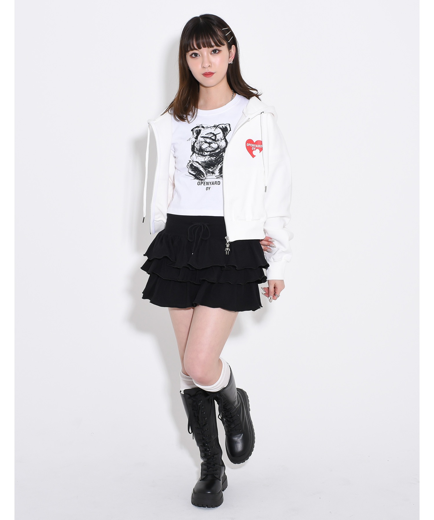 OY/オーワイ』 HEART ODOLLY CROP HOODIE ZIP-UP/ハート