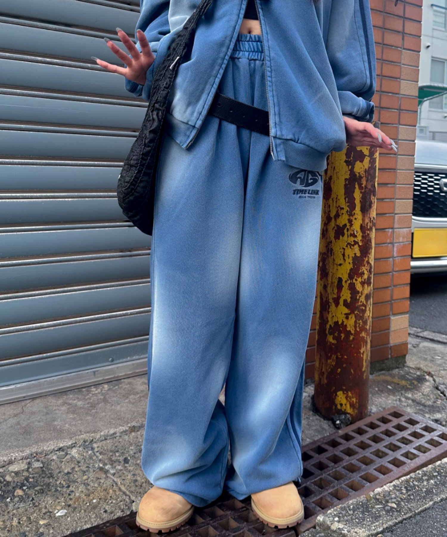 A'GEM/9 × .kom 『A'gem/エージェム』 ライン加工スウェットパンツ A