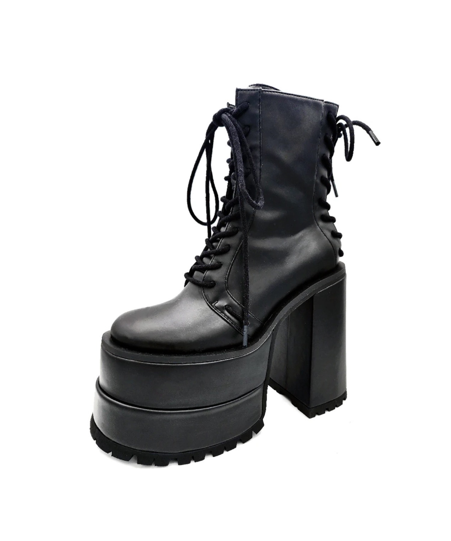 Charla Tedrick ブラック厚底ブーツ 厚底レースアップブーツ Charla Tedrick│Jeffrey Campbell OFFICIAL