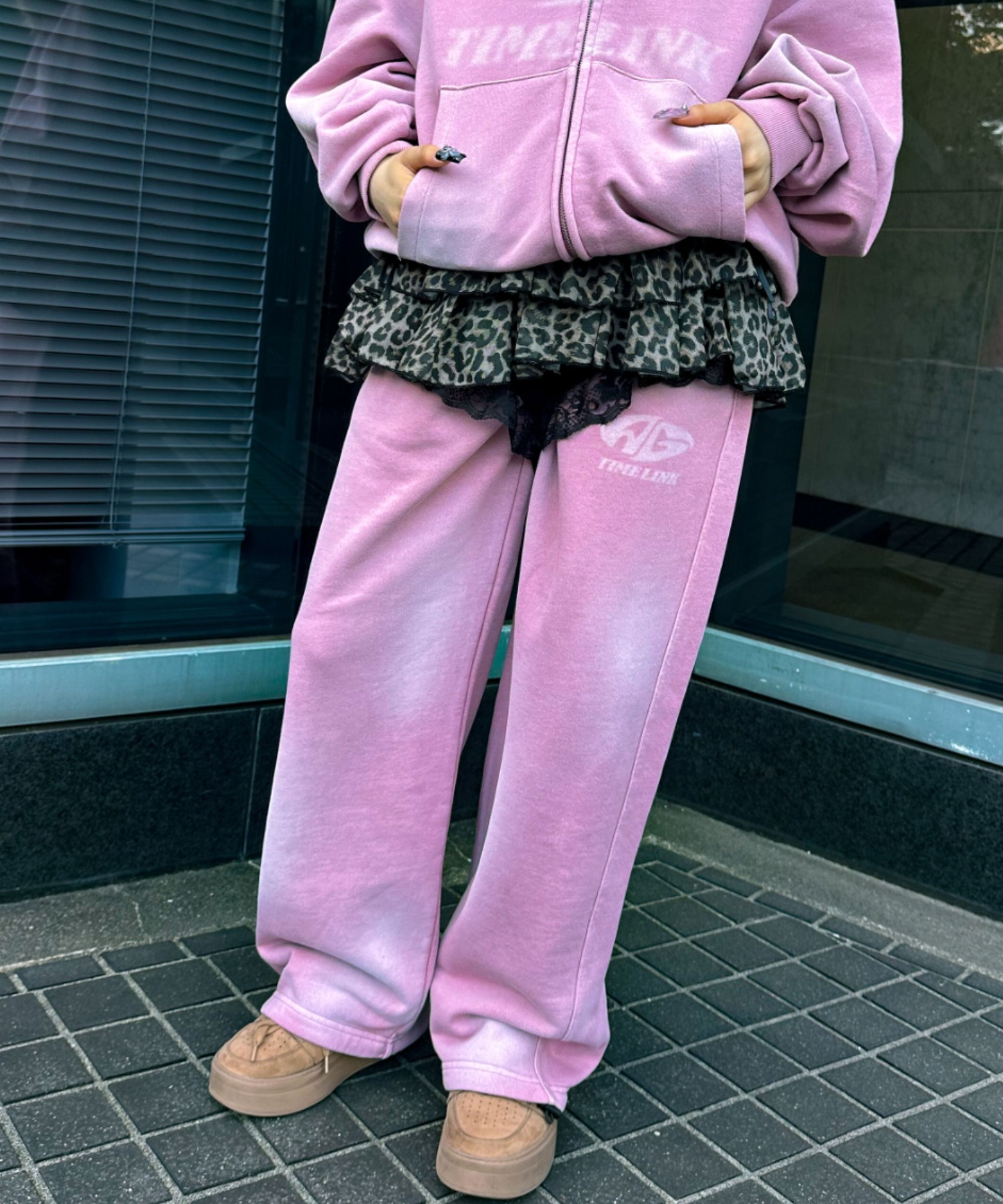 ピンクパンツ EST. 89 PG刺繍 EMBROIDERY FLAT PANTS / PINK / うさぎ刺繍パンツ | シープ / SHEEP