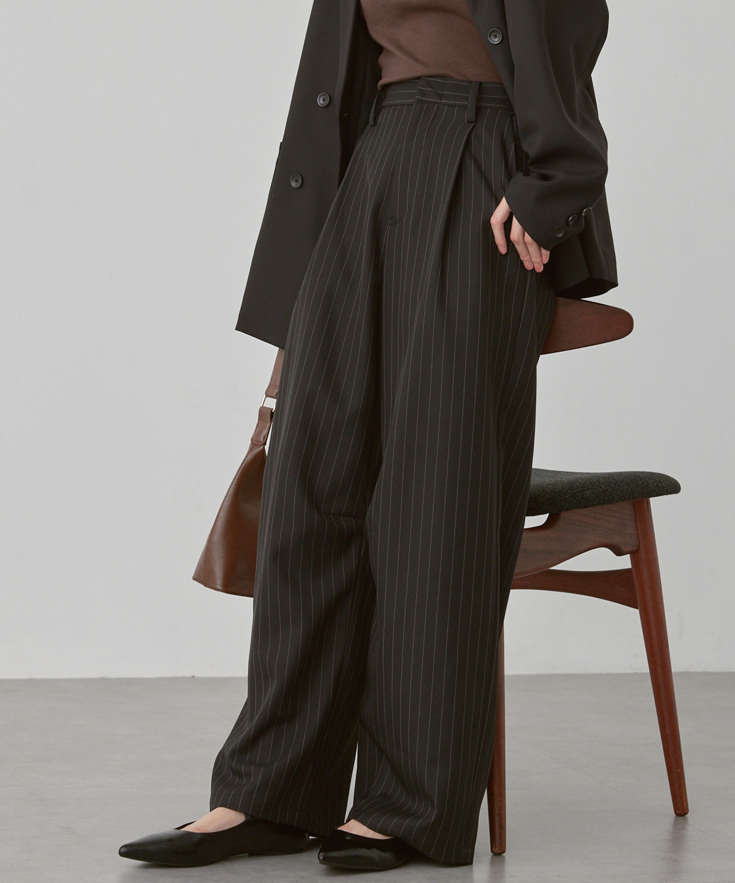 速乾×洗える｜カーブタック ワイドスラックス（パウダーツイル） MONO