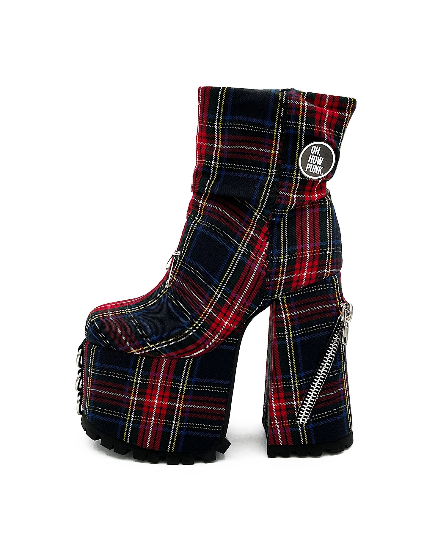 タータンチェック 厚底ミドルブーツ Charla Tedrick│Jeffrey Campbell