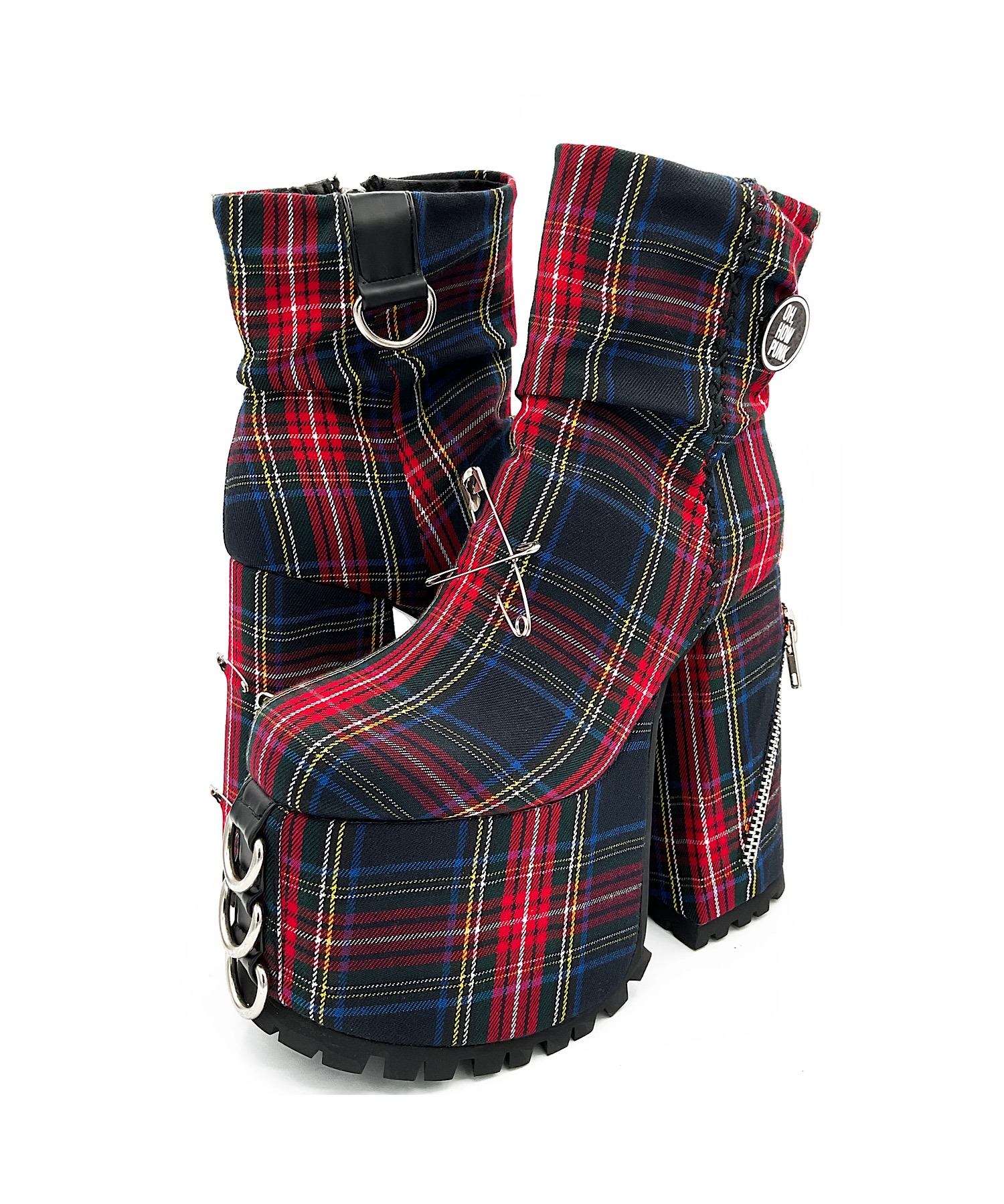 タータンチェック 厚底ミドルブーツ Charla Tedrick│Jeffrey Campbell