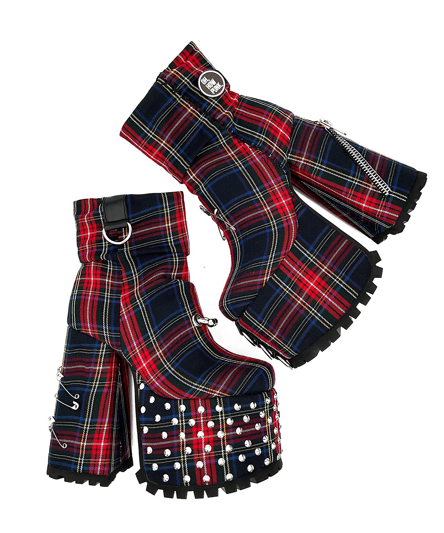 タータンチェック 厚底ミドルブーツ Charla Tedrick│Jeffrey Campbell