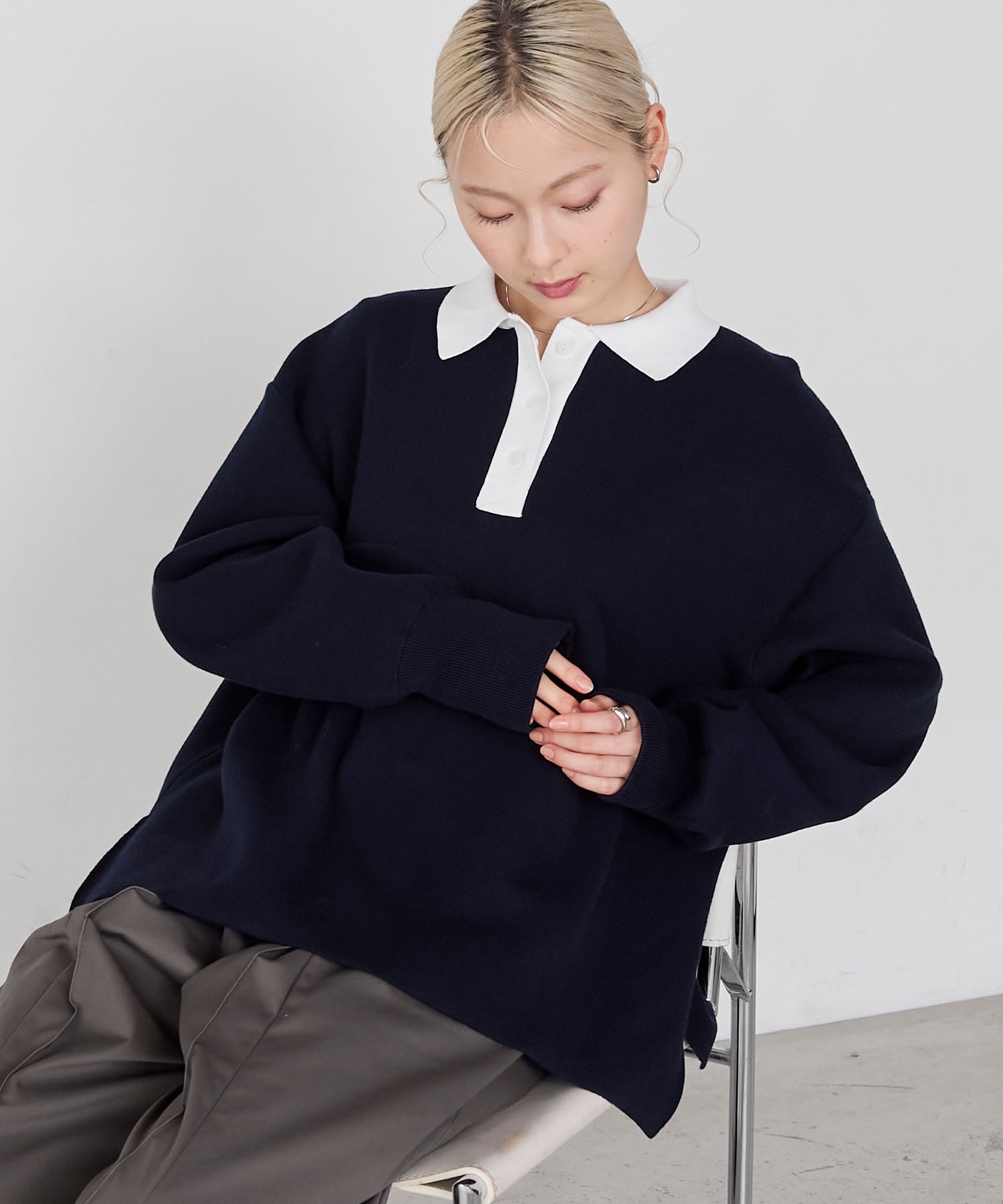 FOXEY 38 黒フリル グレーニット FOXEY 38 黒フリル グレーニット