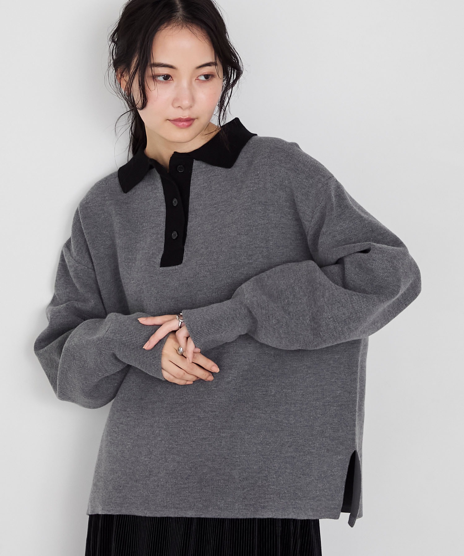 forksy.】【セットアップ対応】スウェットライクラガーニットプル