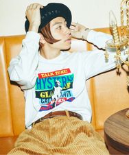 TALK TO ME リブ付Tシャツ