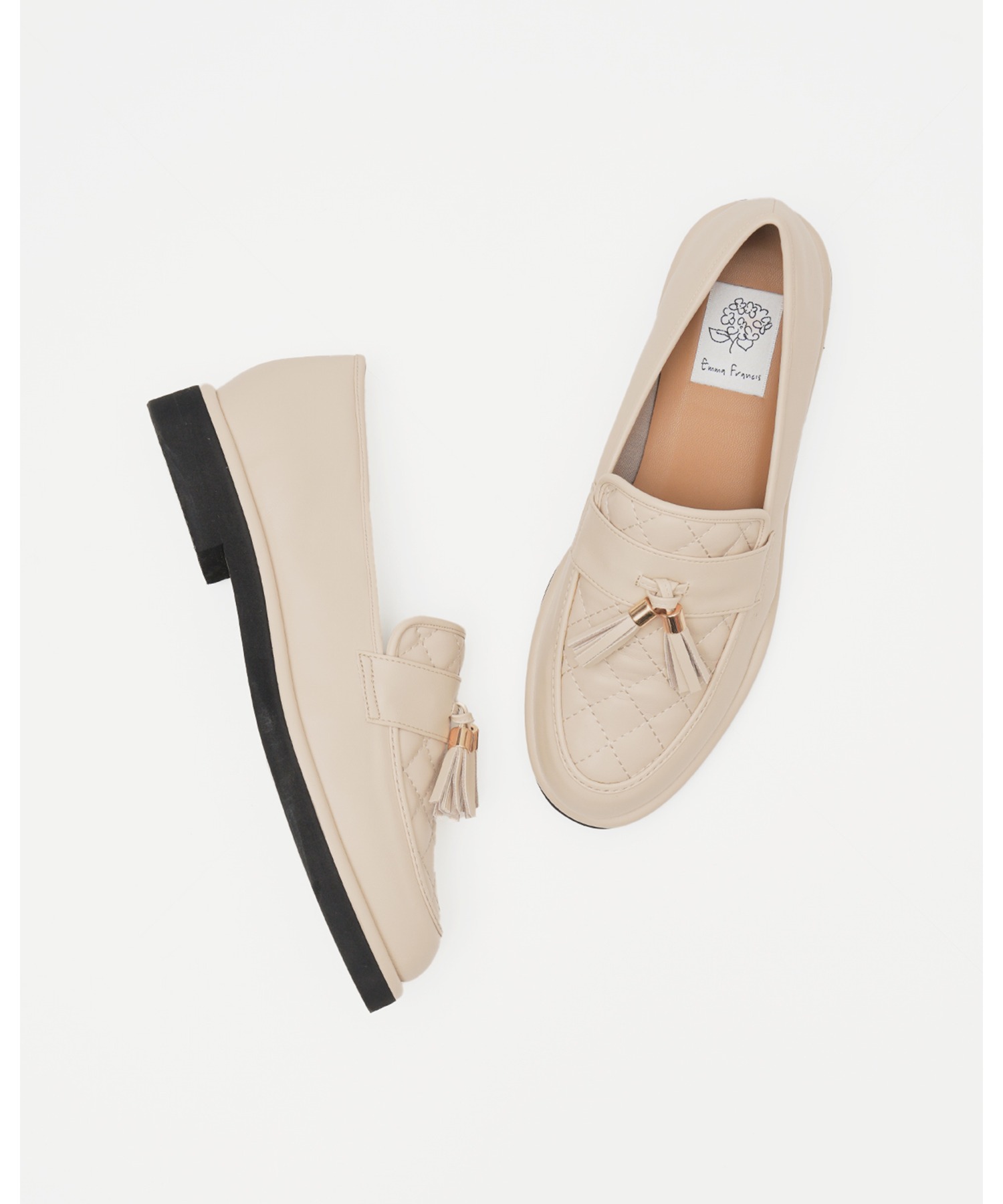 キルティング タッセル ローファー