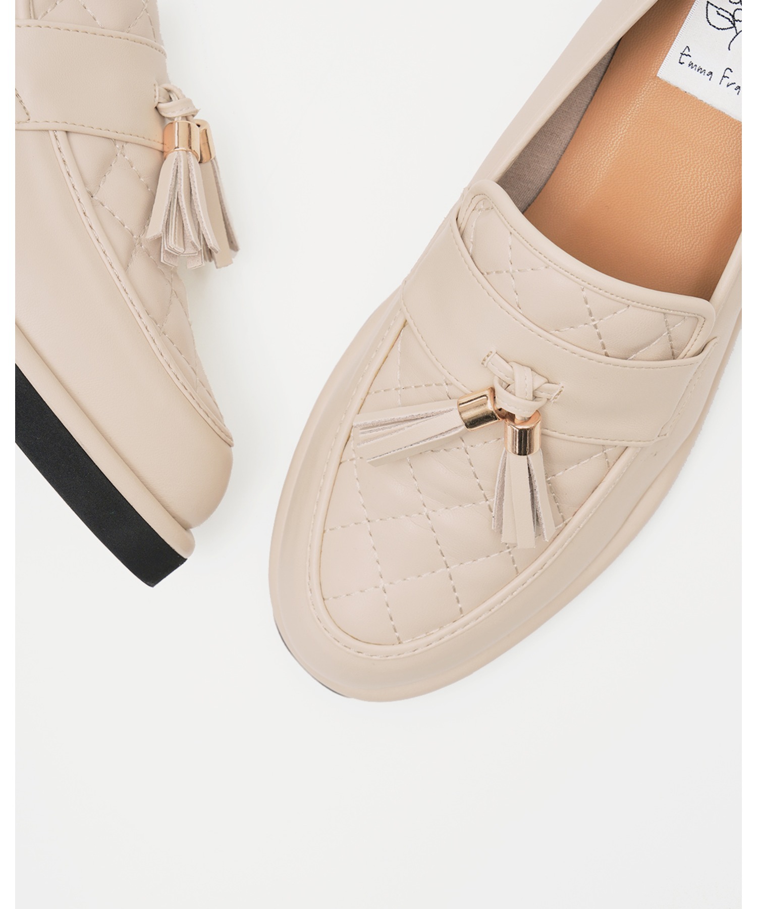 キルティング タッセル ローファー