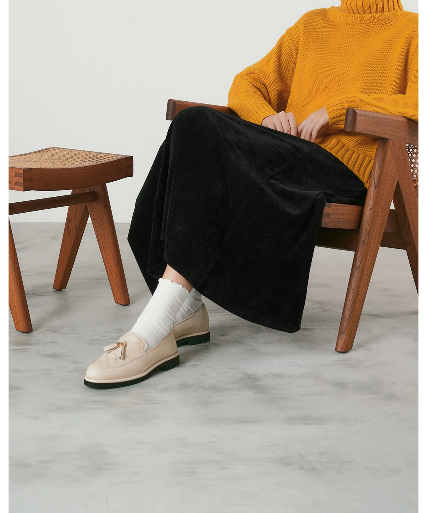 キルティング タッセル ローファー