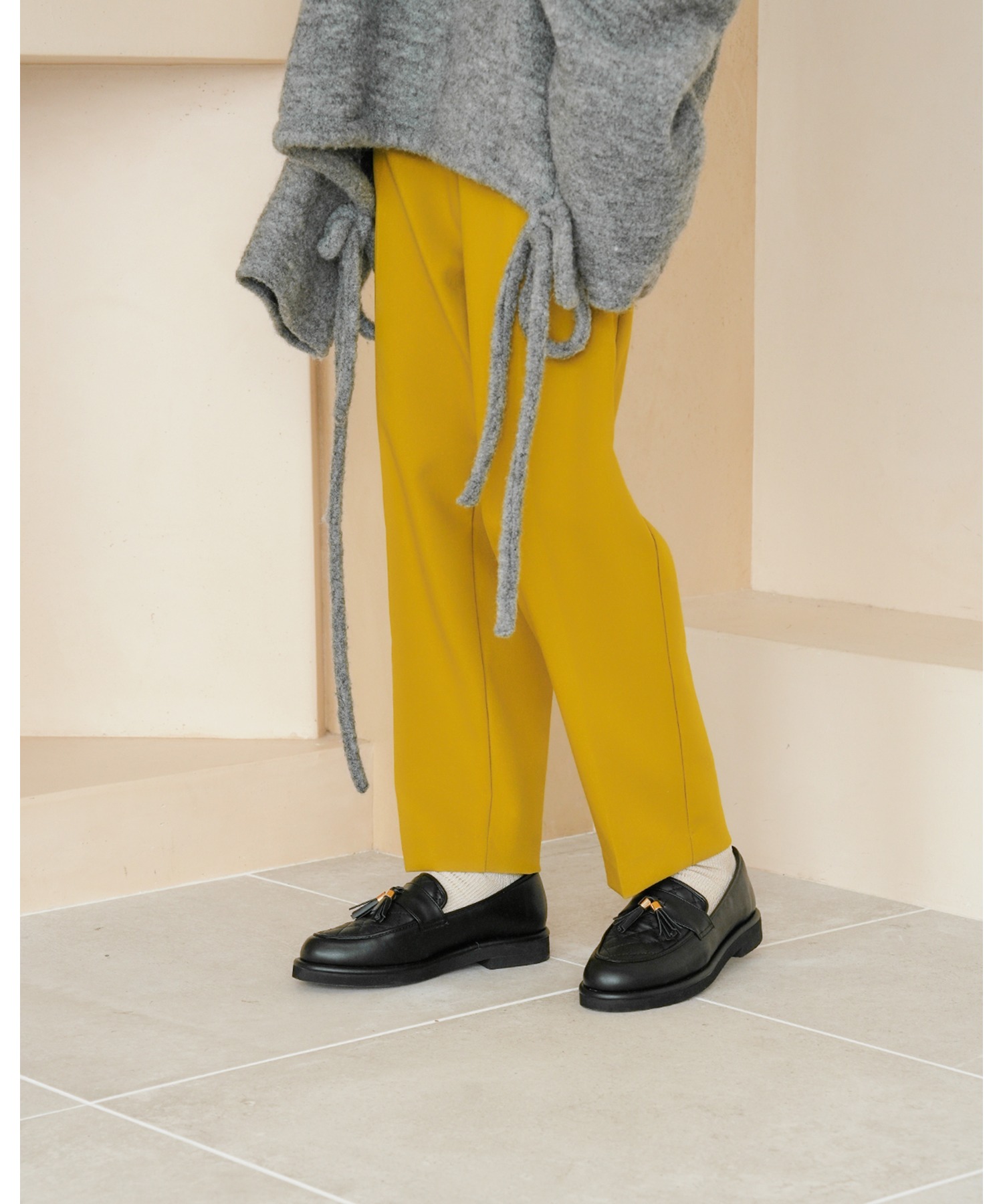 キルティング タッセル ローファー