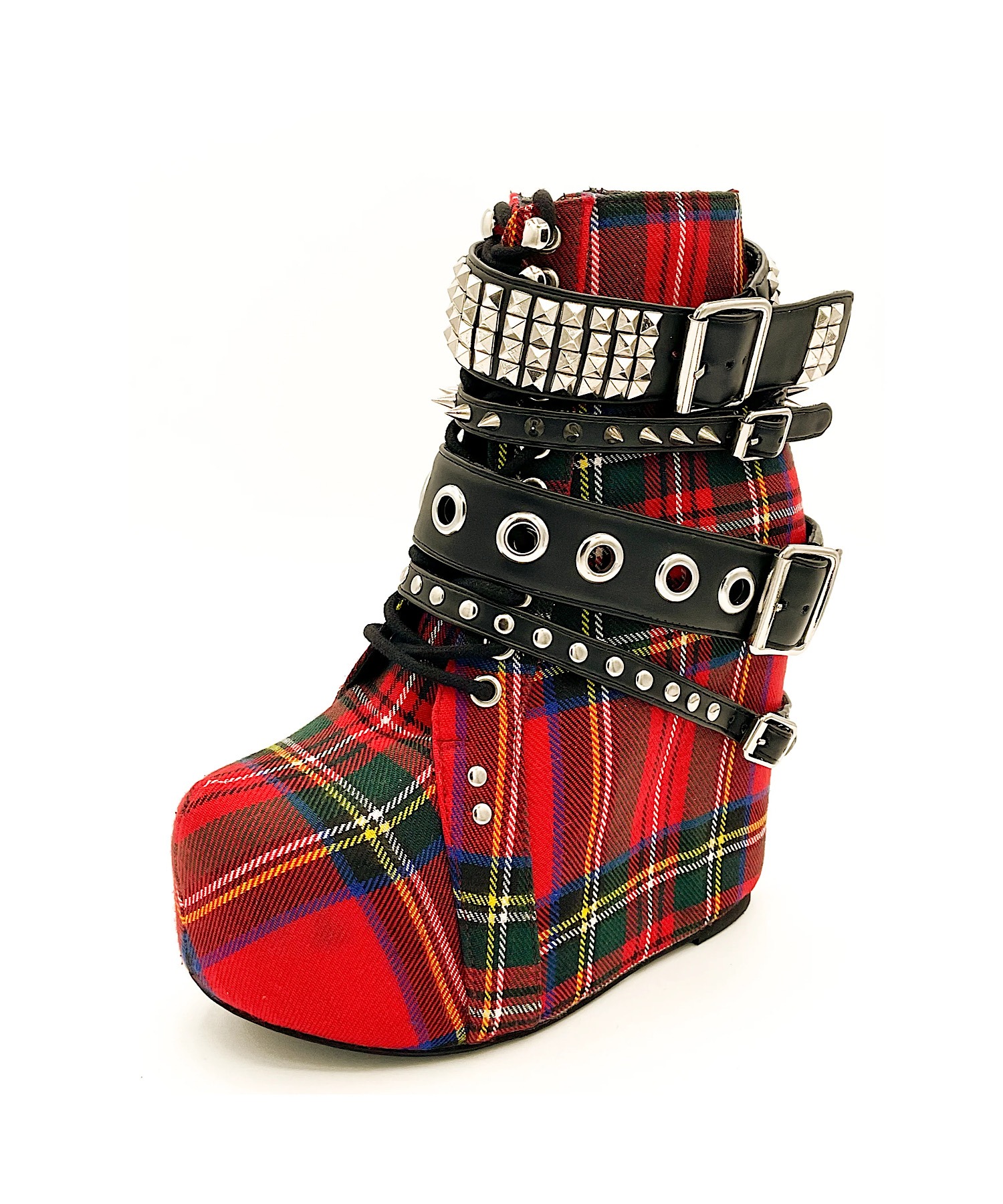 タータンチェック 厚底ベルトブーツ Charla Tedrick│Jeffrey Campbell