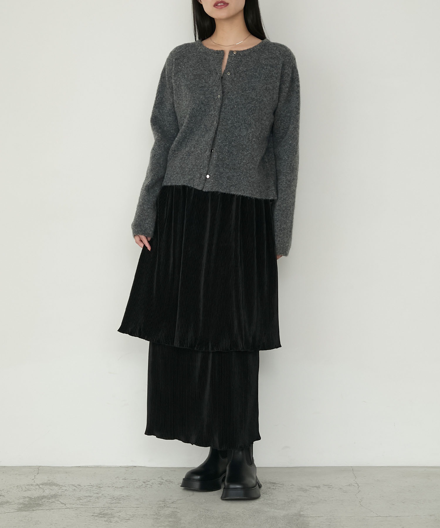 forksy.】ベロアプリーツティアードスカート forksy.│MONO-MART