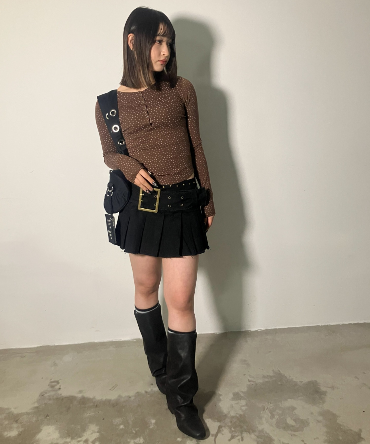 CEST NOUS （セヌー）ミニスカート 中国ブランド ベルト付き y2k CEST NOUS （セヌー）ミニスカート 中国ブランド ベルト付き y2k