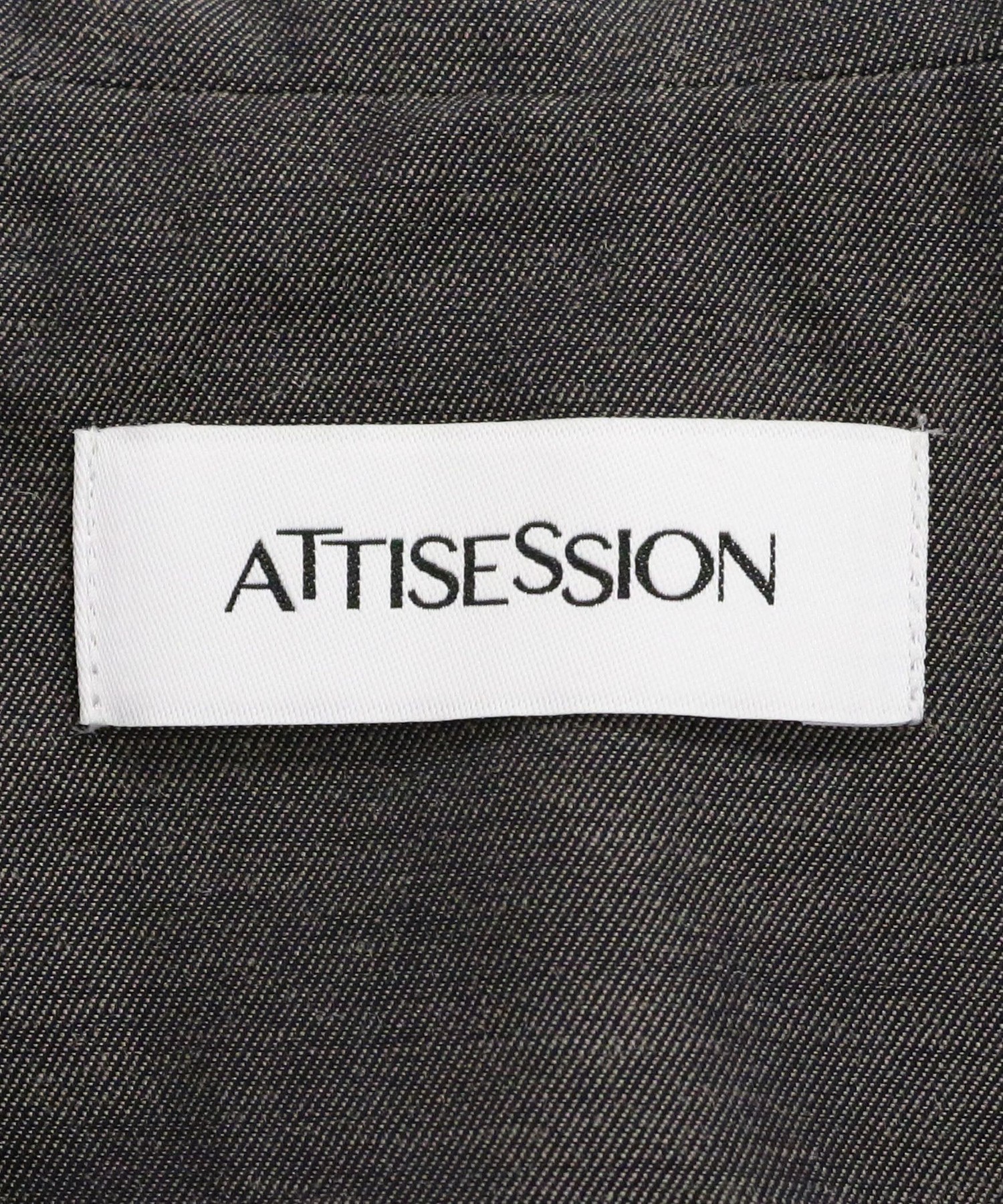 ＜ATTISESSION＞シャンブレー ラウンドカラー ノースリーブ