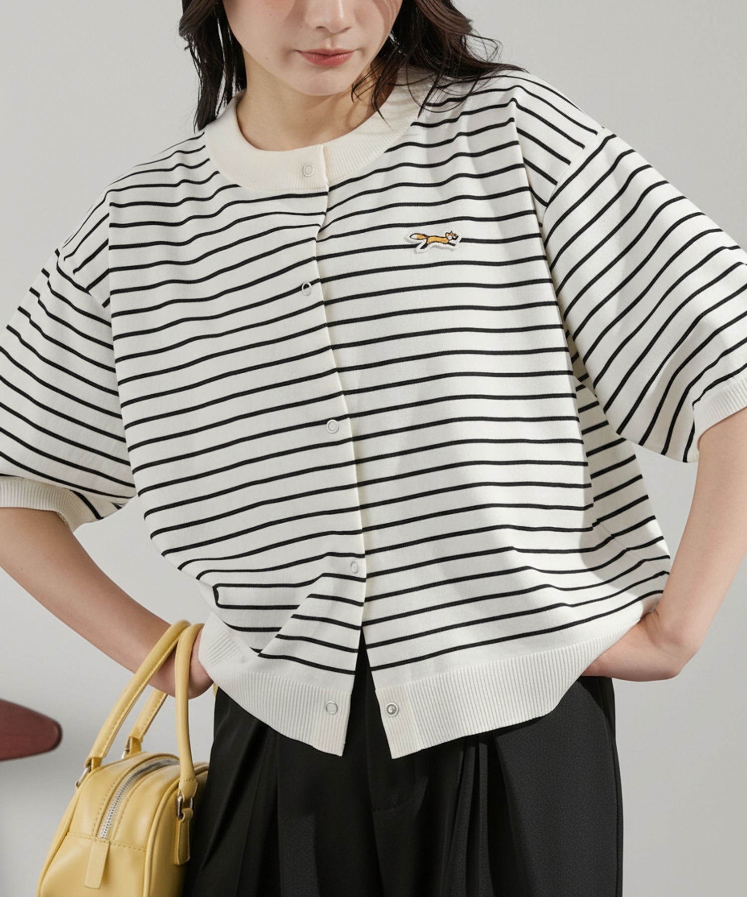 半袖刺繍カーディガン   ホワイト Samansa Mos2｜花+ロゴ総柄刺繍カーディガン | Rakuten Fashion(楽天