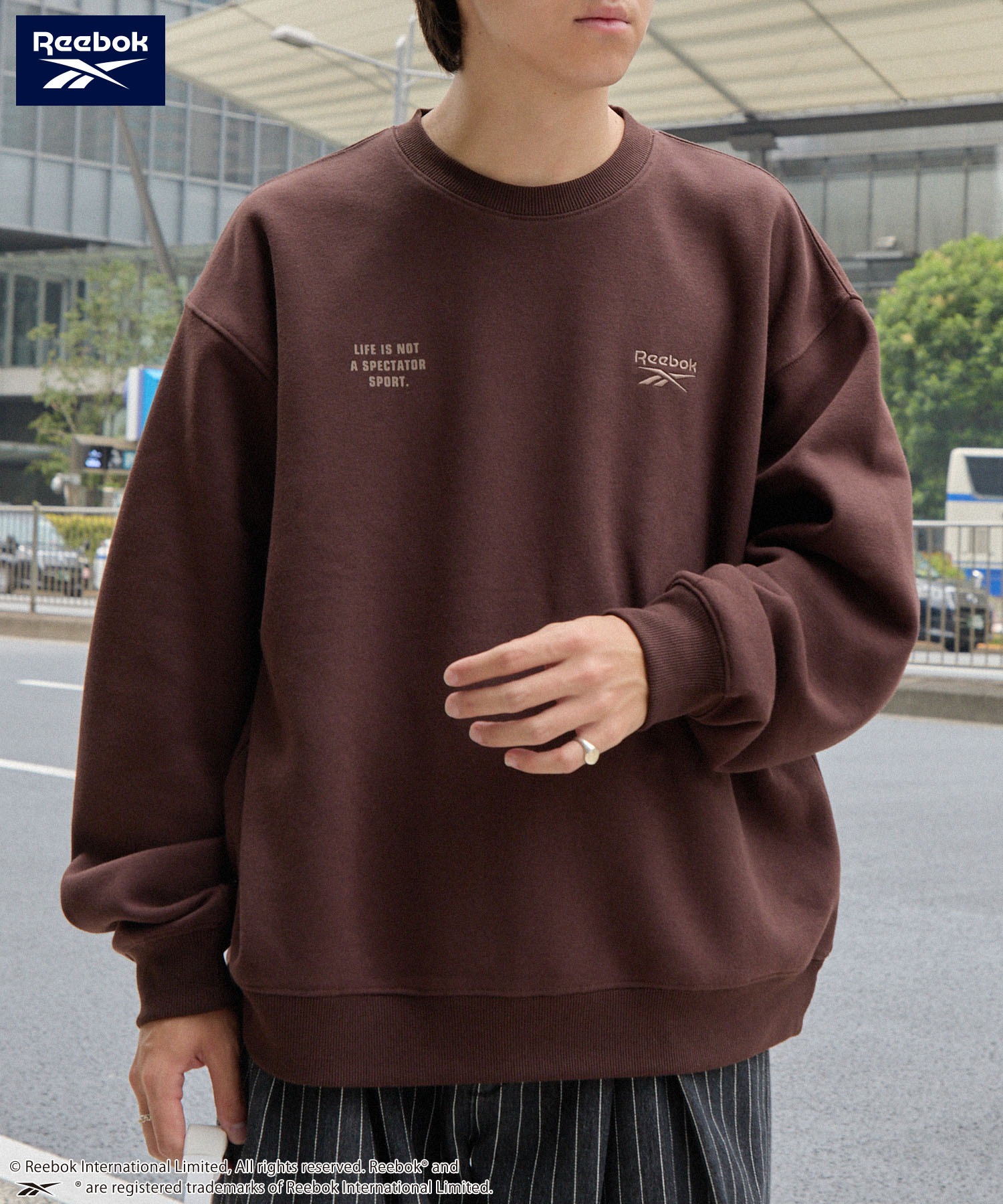 Reebok/リーボック 別注 ダブルロゴ刺繍/プリント ビッグシルエット